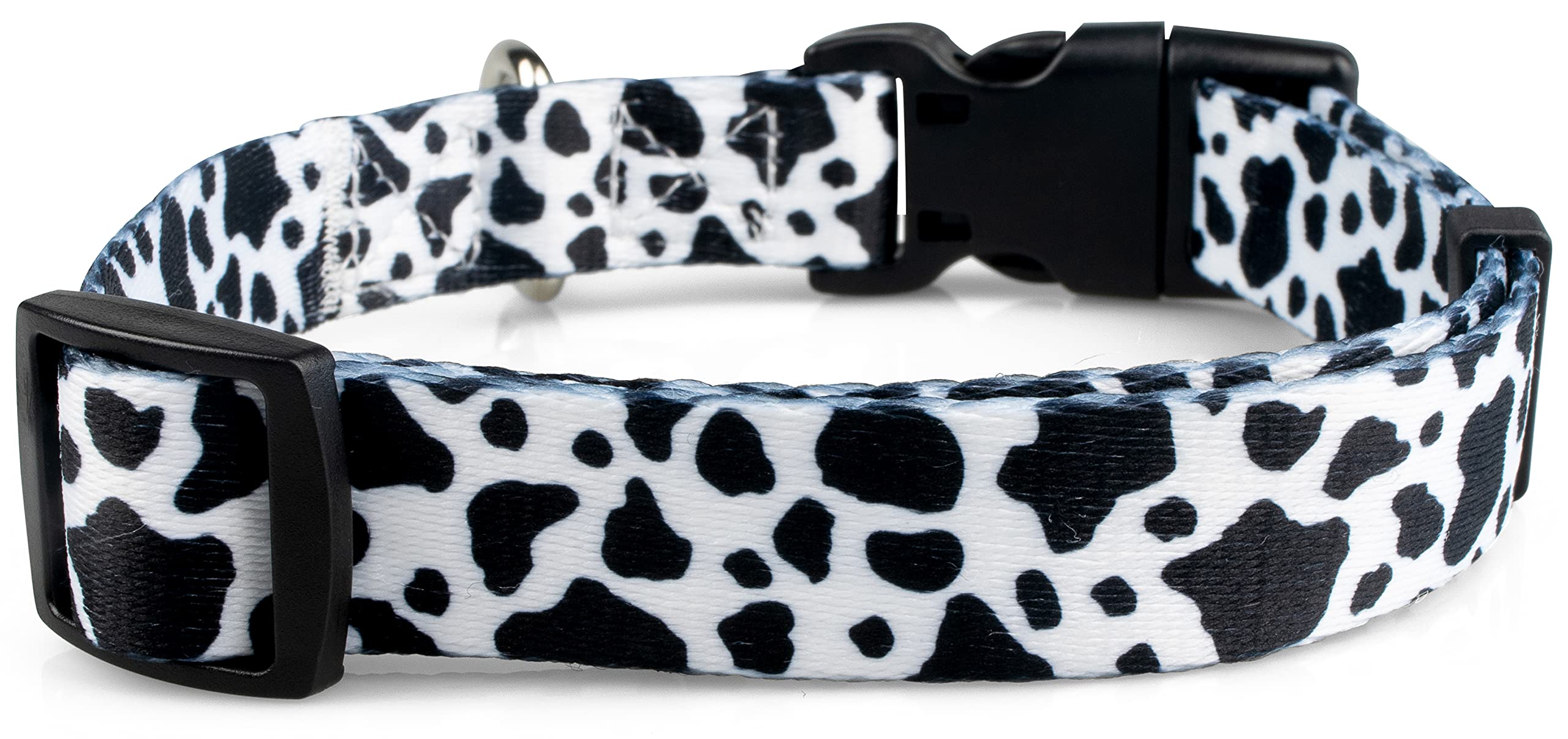 Limeloot Cow Print Dog Collar, Animal Themed Dog Collar for Male and Female Dogs, Small