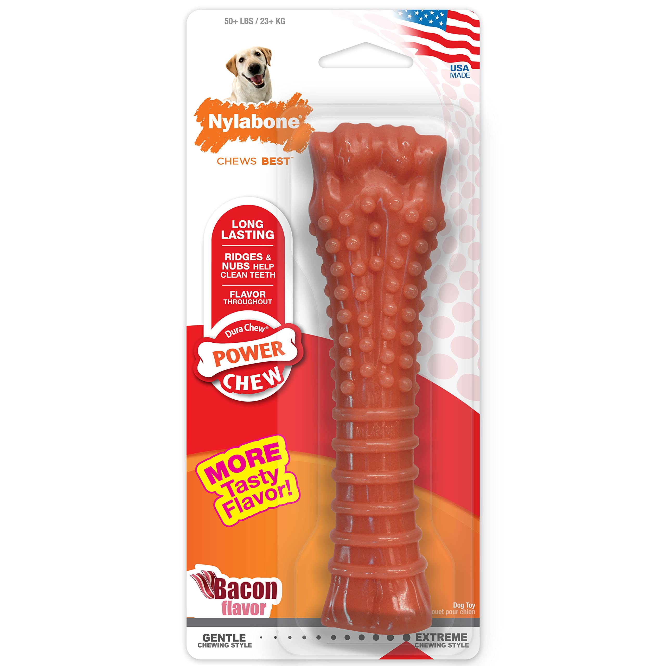 Nylabone Dura Chew Textured Toy, X-Large - Bacon Flavored Bone ( Standard Packaging )