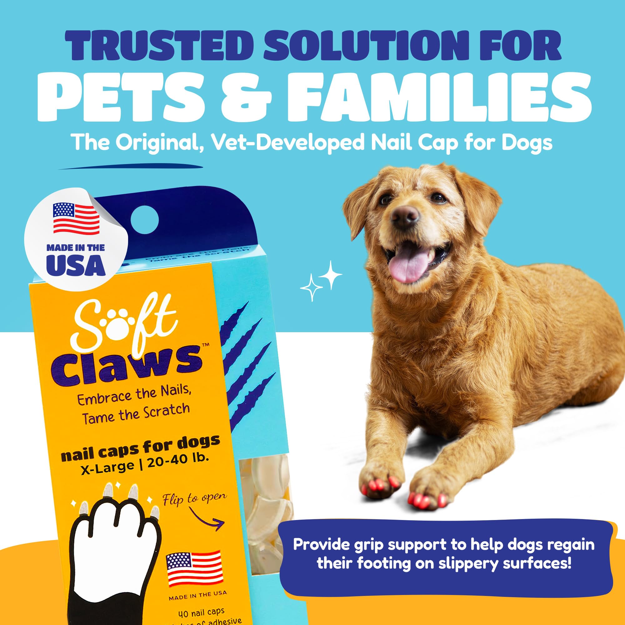 Soft Claws Dog and Cat Nail Caps Take Home Kit, X-Large, Black