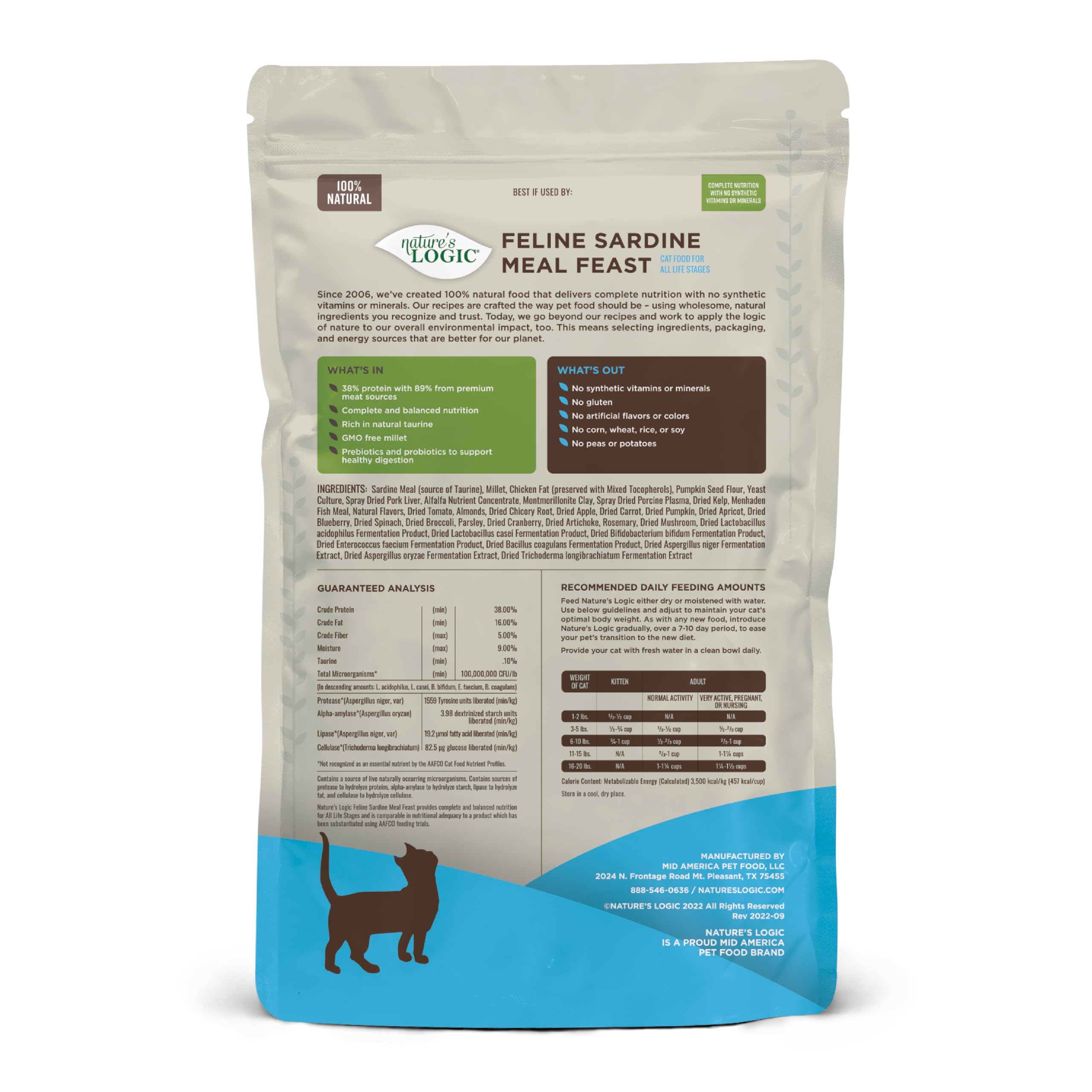 Natures Logic Sardine Dry Cat Food (1 Pack), 3.3 lb