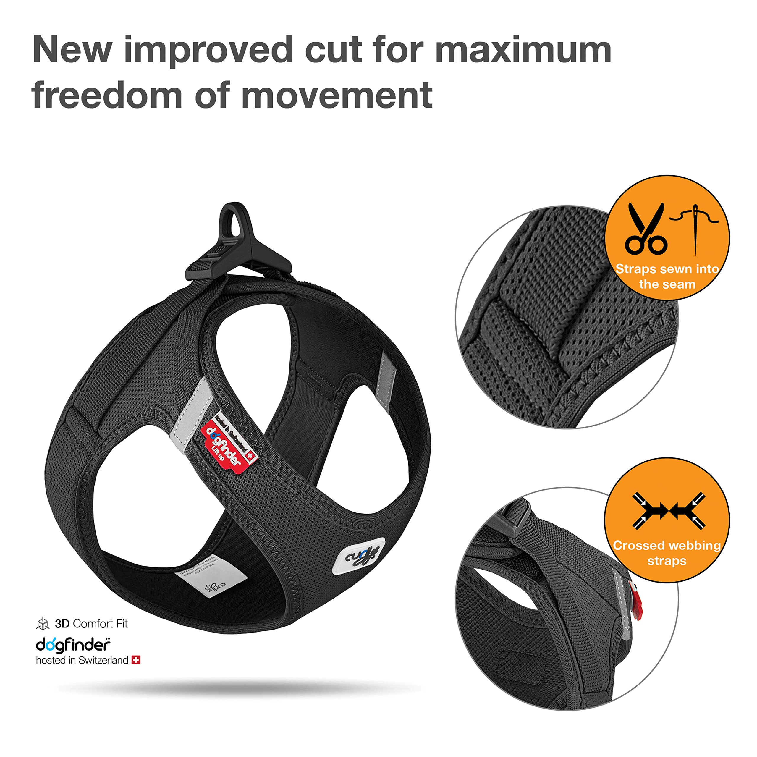 Vest Harness curli Clasp Air-Mesh Black XS
