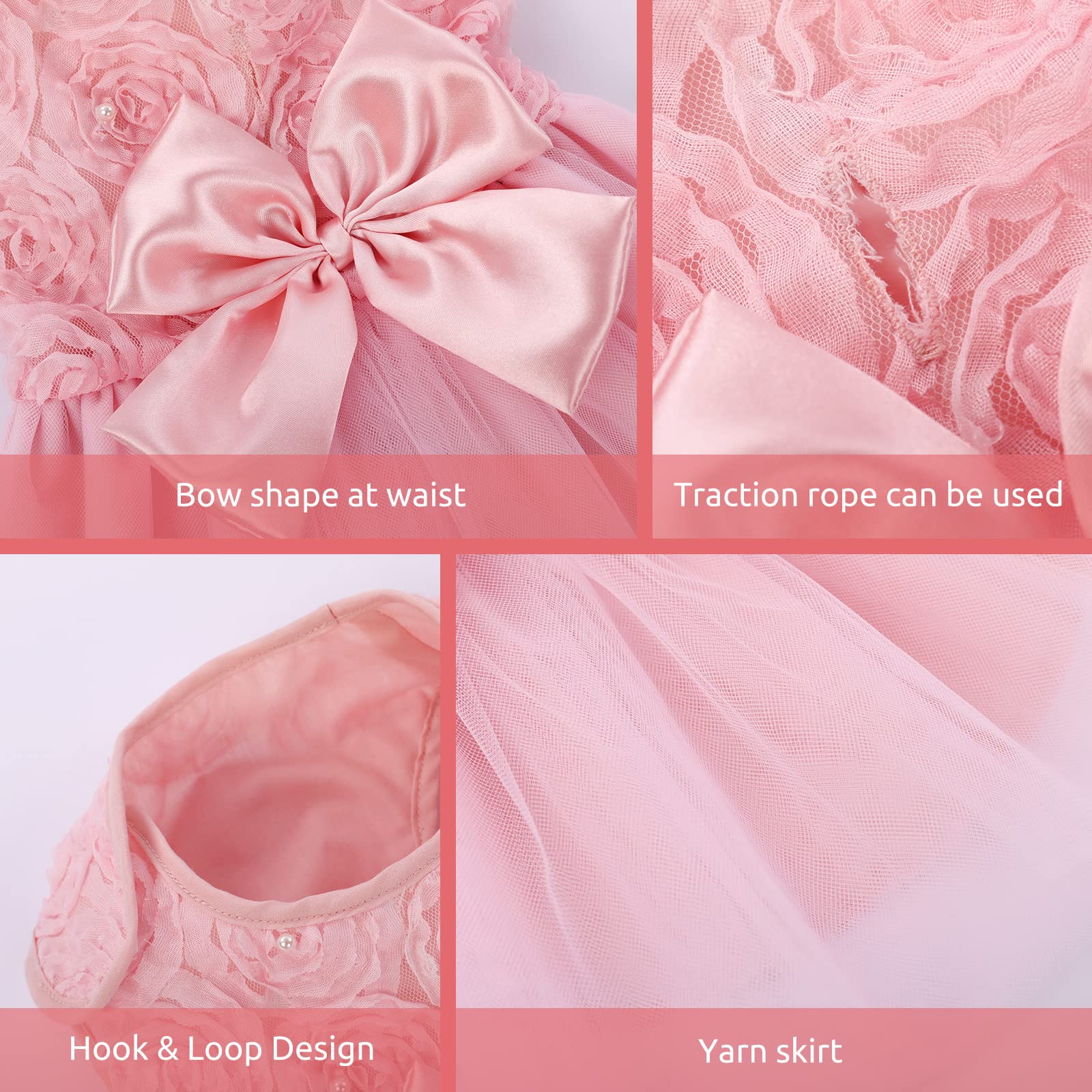 Asenku Dog Dress Pet Wedding Dress Princess Lace Puppy Birthday Party Outfit Formal Apparel Girl For Small Medium Dogs Cats (Xx-