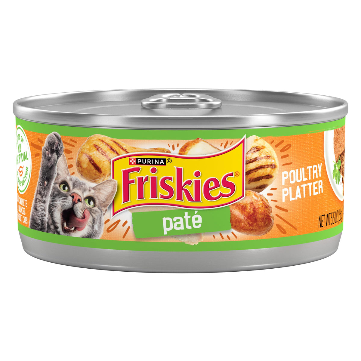 Purina Friskies Wet Cat Food Pate, Poultry Platter - (Pack Of 24) 5.5 Oz. Cans