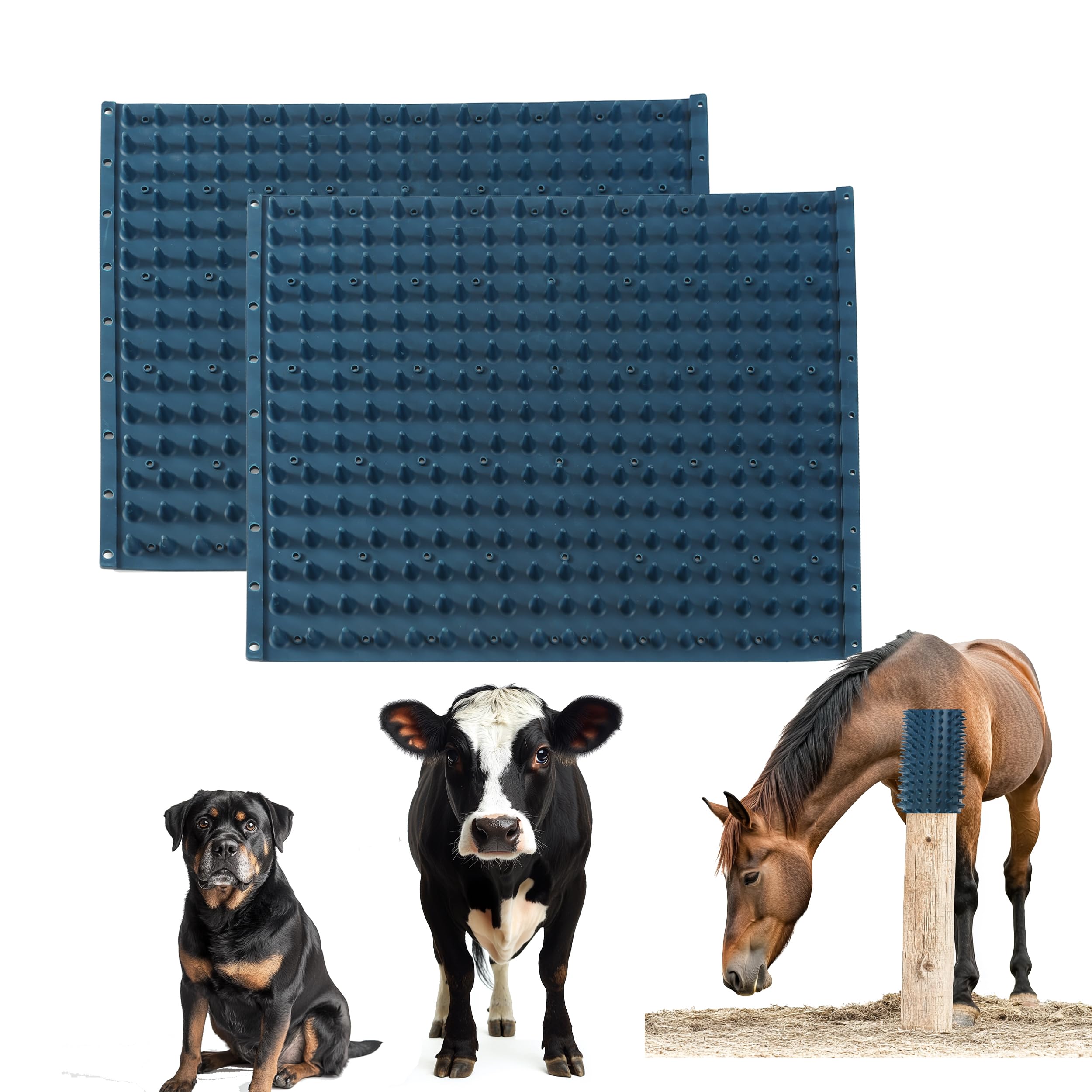 Horse Scratching Post Pad 4-Pack, Dog Scratch Pad, Cow Scratching Post, Soft Touch Itch Relief Pad Scratcher for Horses, Cows, G