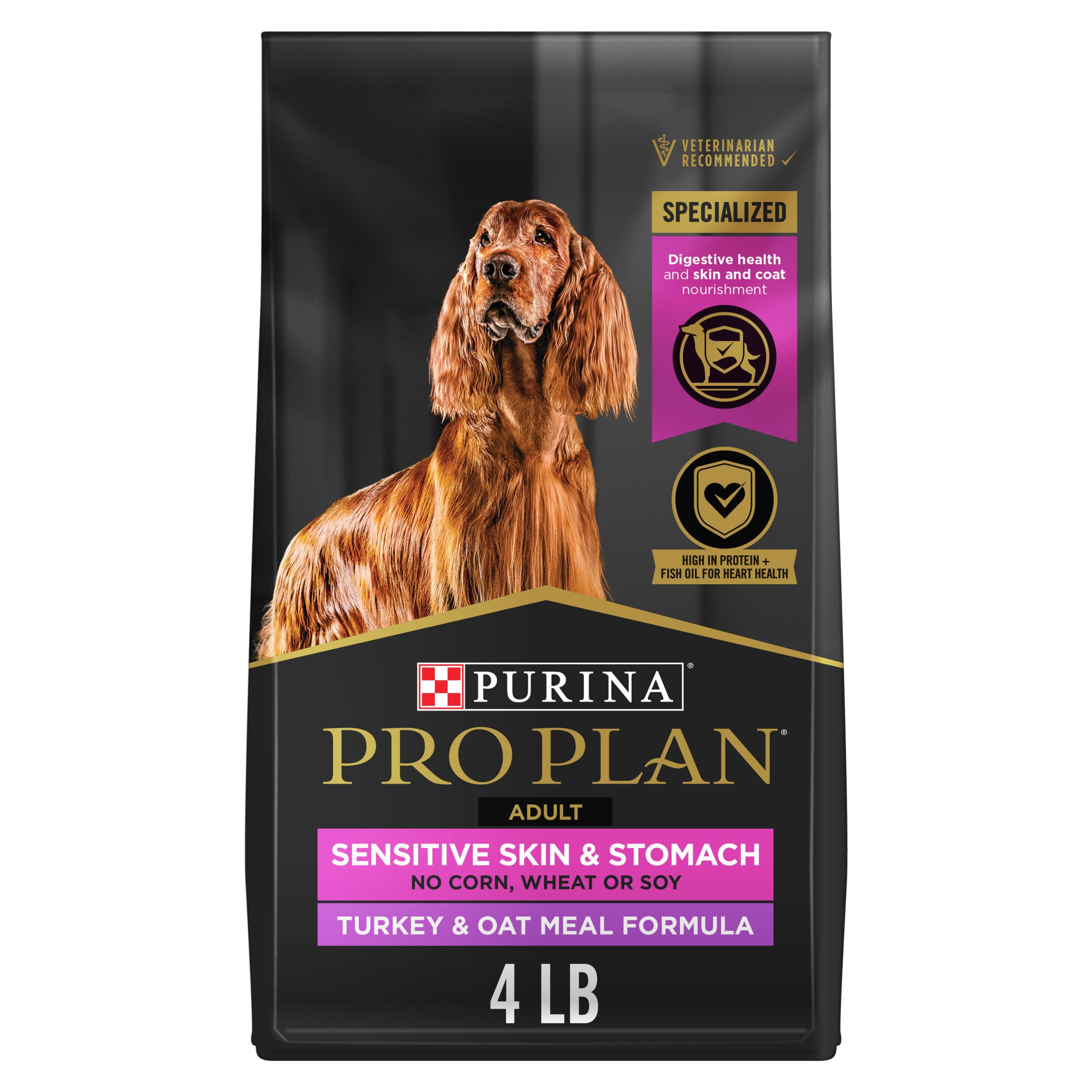 Purina Pro Plan Sensitive Skin and Stomach Dry Dog Food Turkey and Oat Meal - 4 lb. Bag