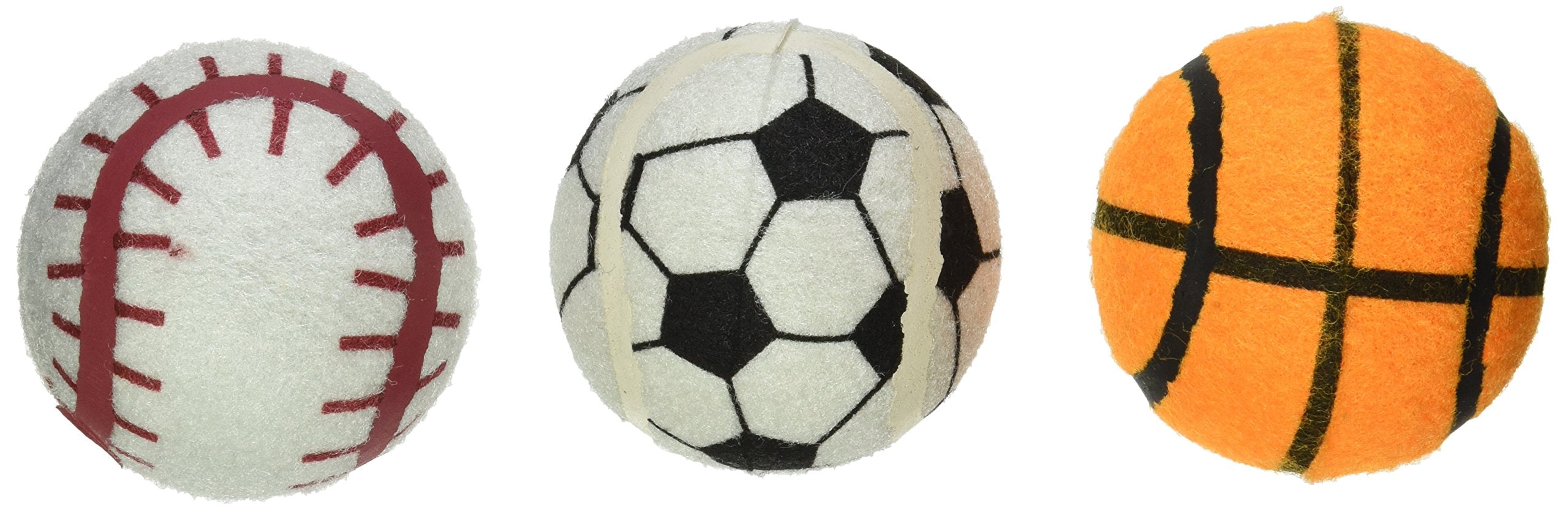 Multipet 3 Piece Sport Tennis Ball Value Pack In Mesh Rope Dog Toys