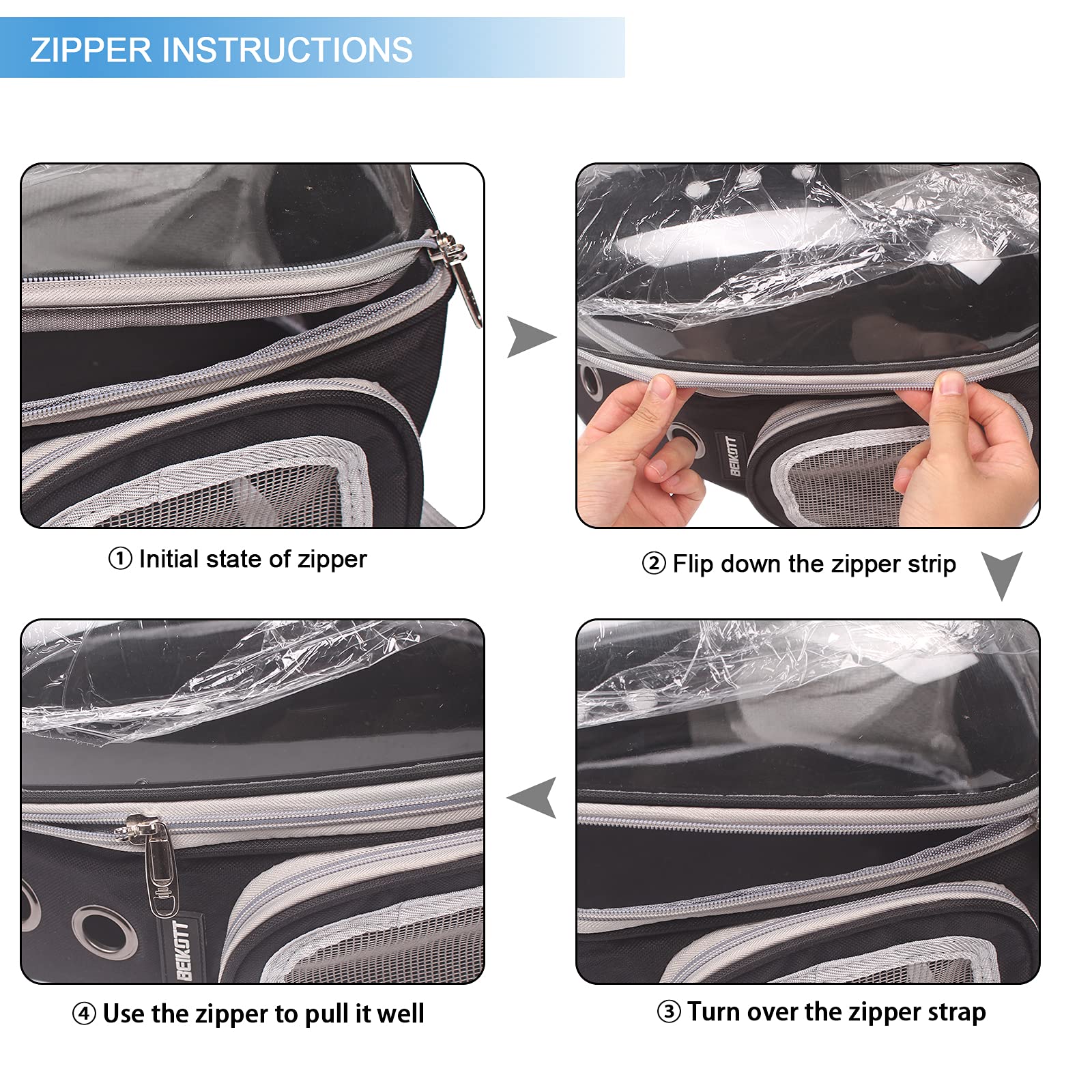 Beikott Cat Backpack Carriers Bag, Dog Backpack, Pet Bubble Backpack For Small Cats Puppies Dogs Bunny, Airline-Approved Ventilate Transparent Capsule Backpack For Travel, Hiking And Outdoor Use