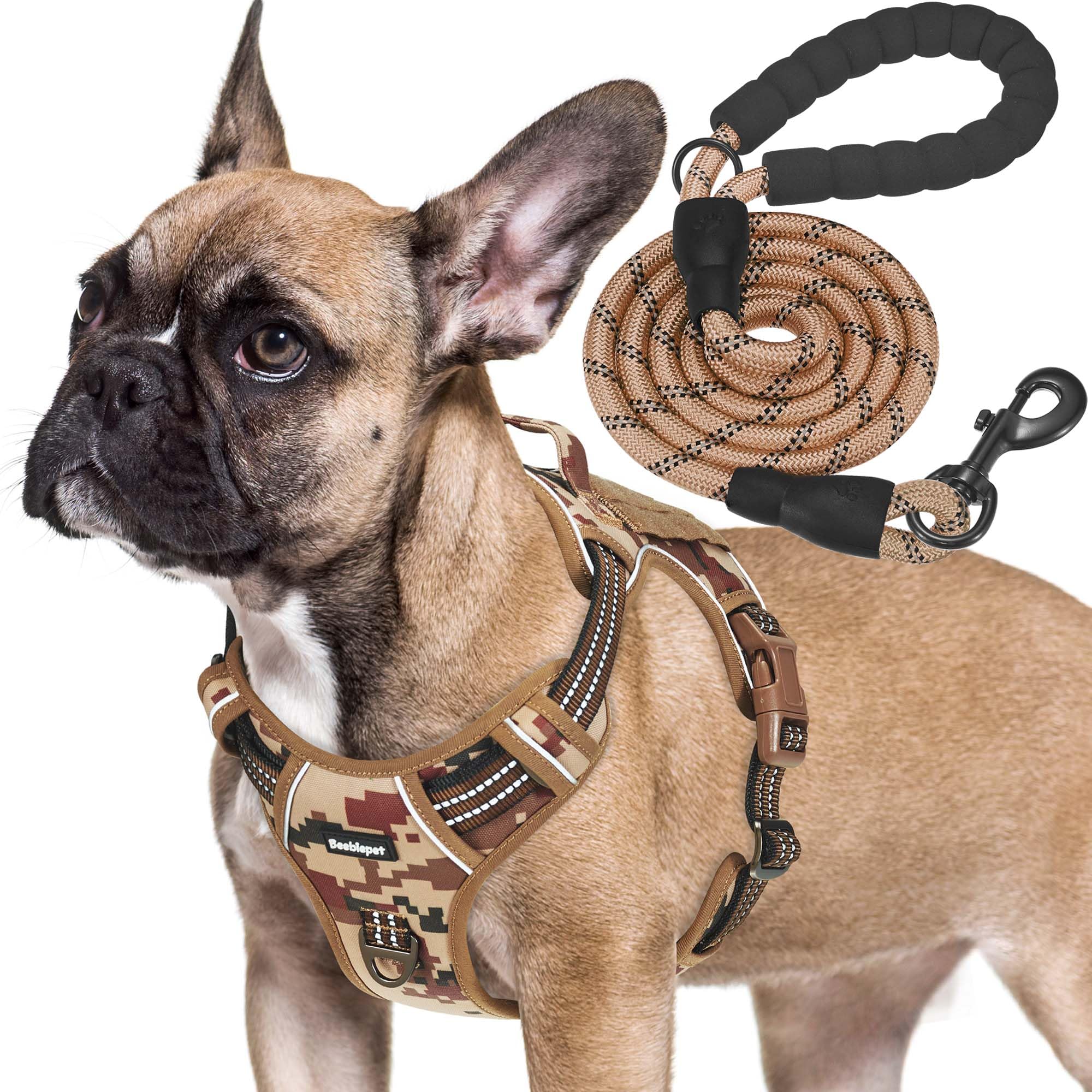 Beebiepet Heavy Duty Tactical Dog Harness For Medium Dogs, No Pull Adjustable Pet Harness Reflective Service Training Easy Contr