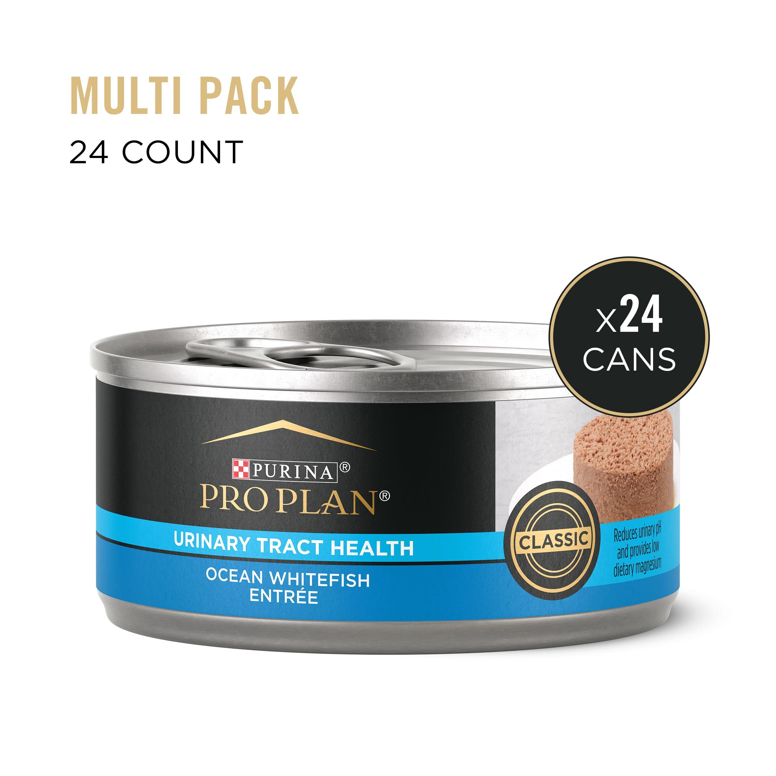 Purina Pro Plan Urinary Tract Cat Food Wet Pate, Urinary Tract Health Ocean Whitefish Entree - (Pack of 24) 5.5 oz. Cans