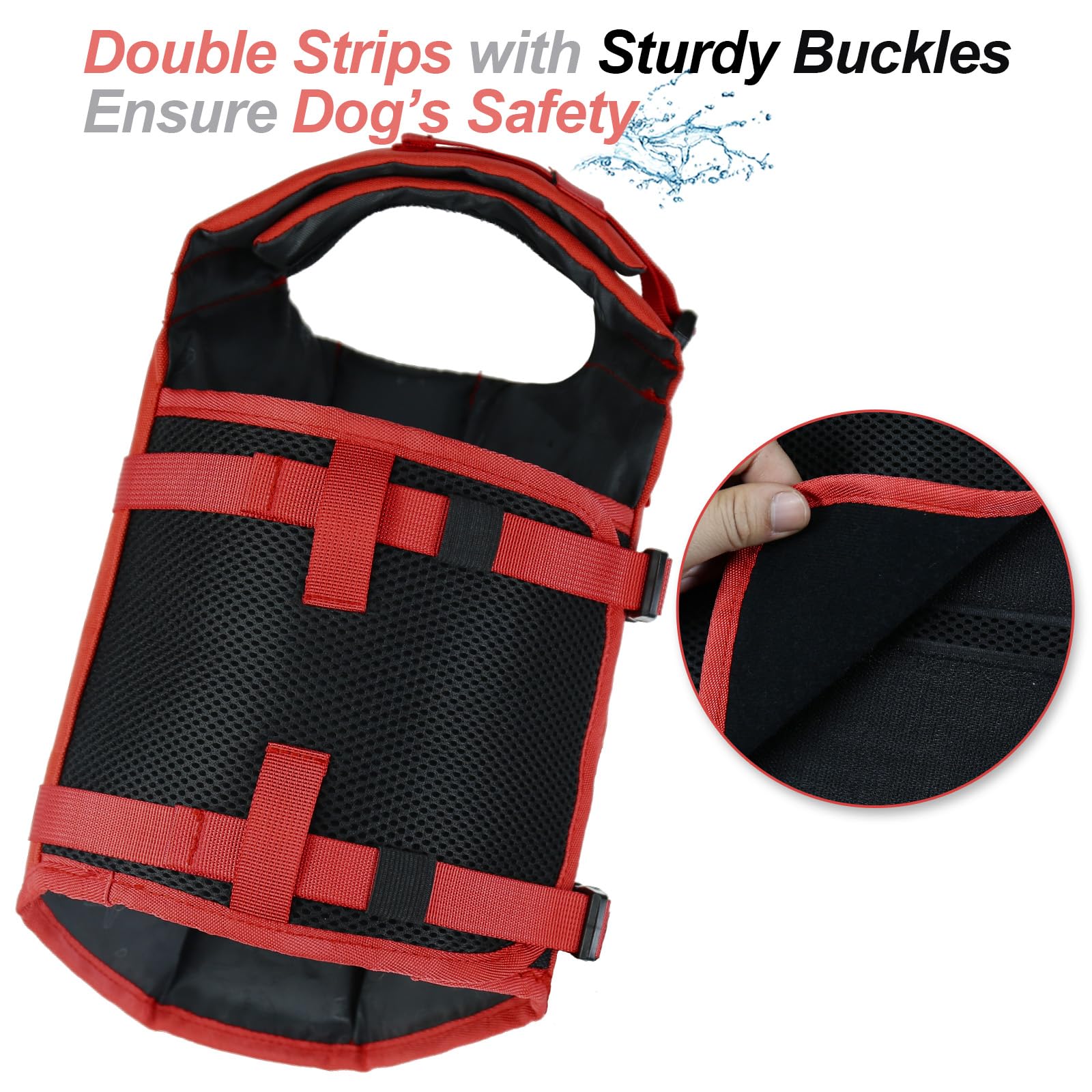 Vivaglory Dog Life Jacket With Removable Front Float, Life Vest With Reflective Trims & Extra Padding For Swimming & Boating, Re