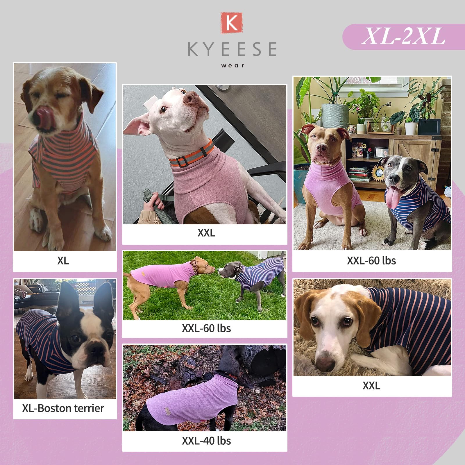 Kyeese 2Pack Dog Coat Turtleneck Stretchy Dog Sweater Super Soft Dog Cold Weather Coat For Small Dogs In Sleeveless Design, Grey,Xl