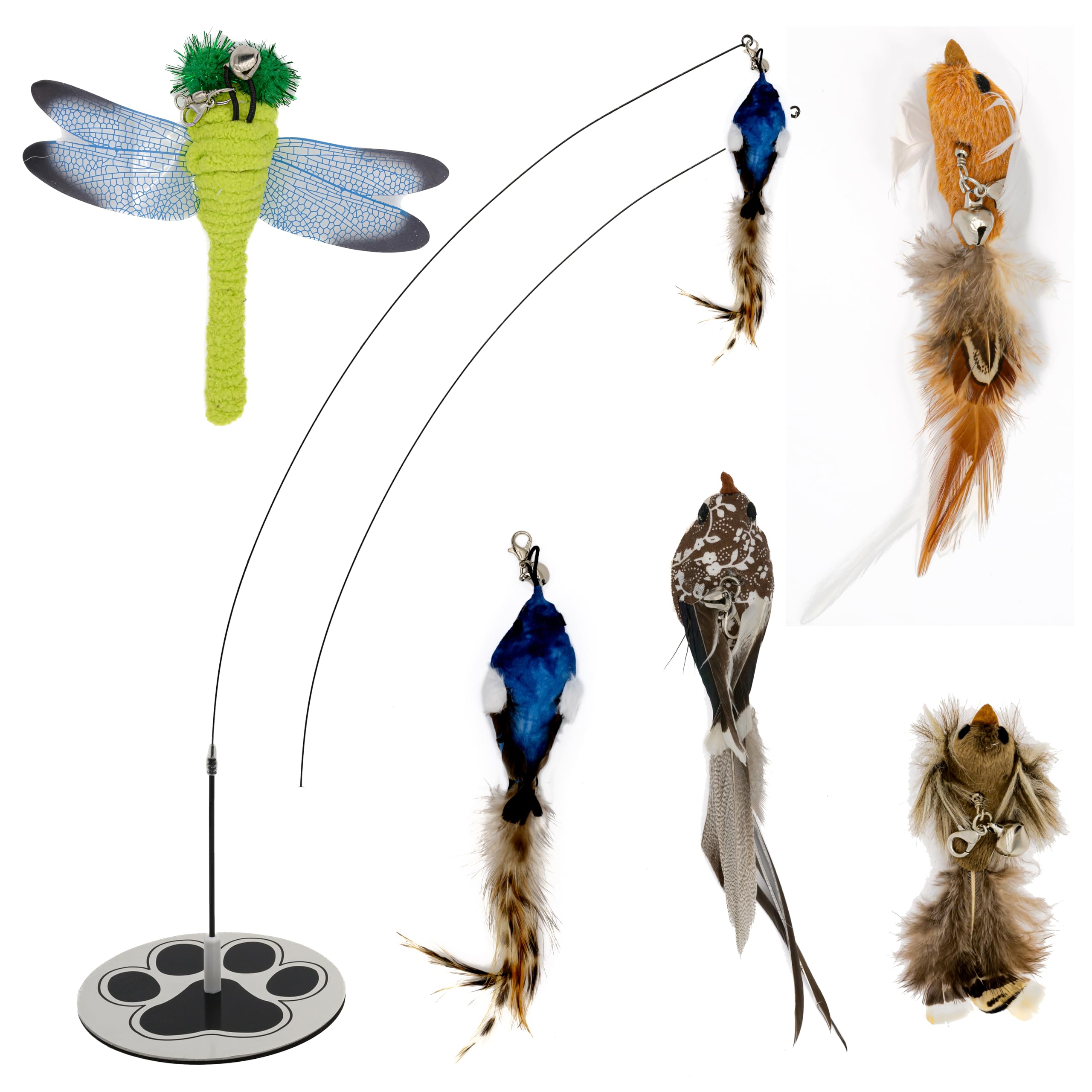 Gadgetsology Cat Toys For Bored Indoor Adult Cats Any Surface Base Wand Stimulation Toys For Indoor Cats Cat Feather Toy Cat Fea