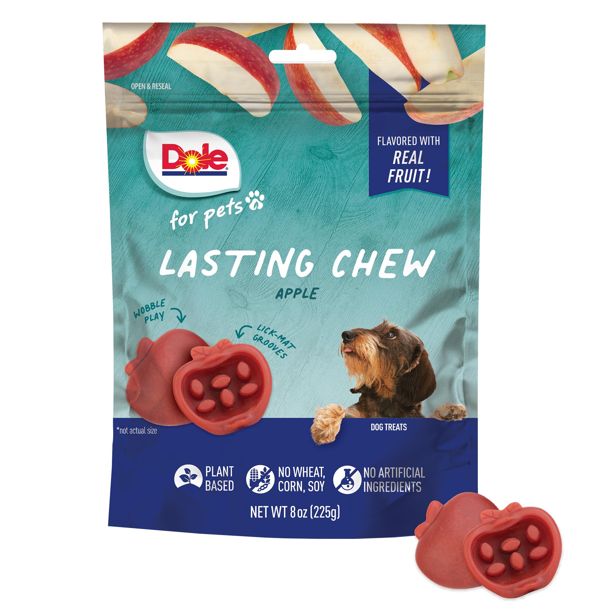 Dole Apple Flavor Dog Treats, Small Breed, 8oz, 10ct | Real Fruit, No Wheat, Corn, Soy, Artificial Flavors, Colors, or Preservat