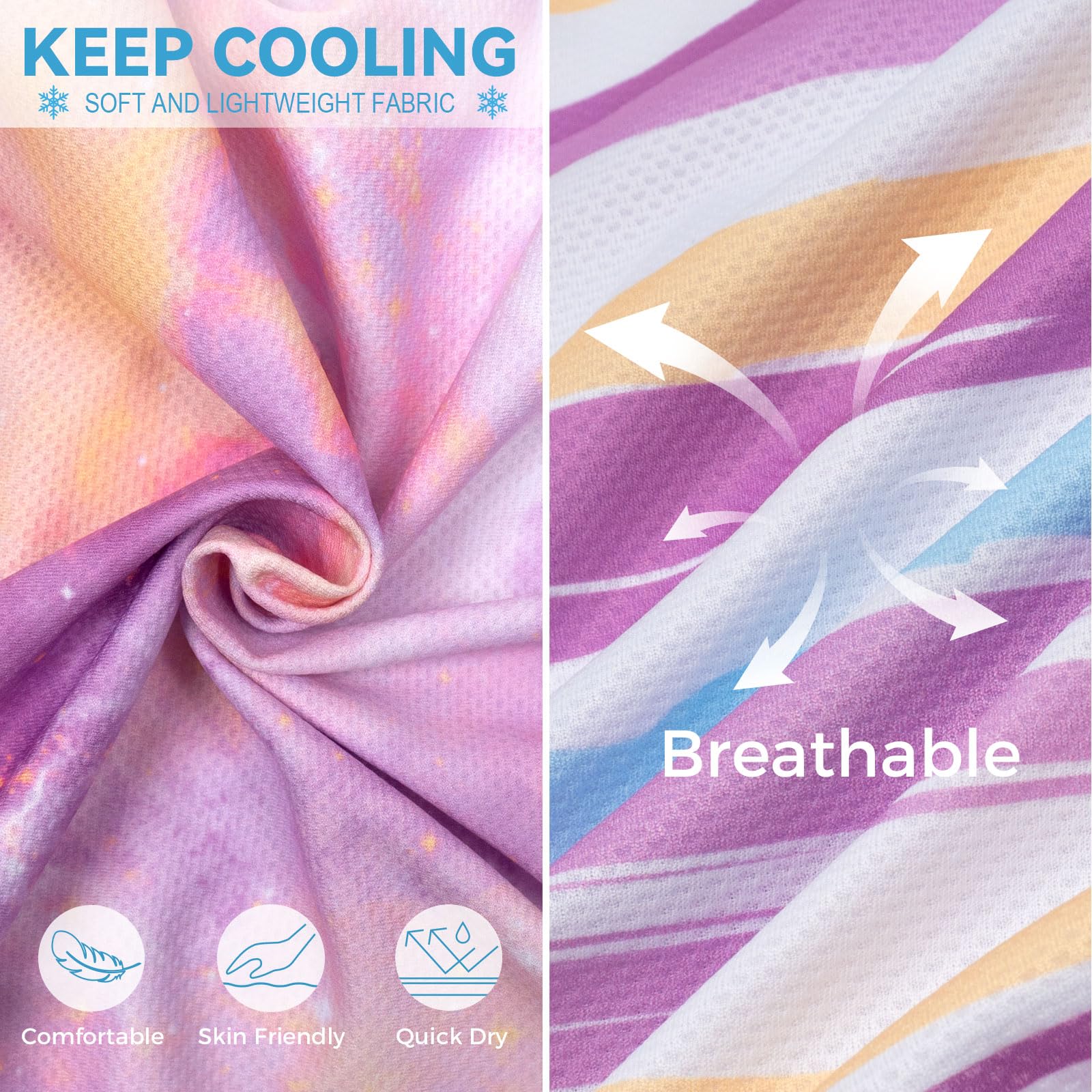 Cyeollo 2Pack Dog Shirt Cooling Breathable Sleeveless Summer Clothes For Dogs, Intant Cool T Shirts For Small Dogs, Purple L