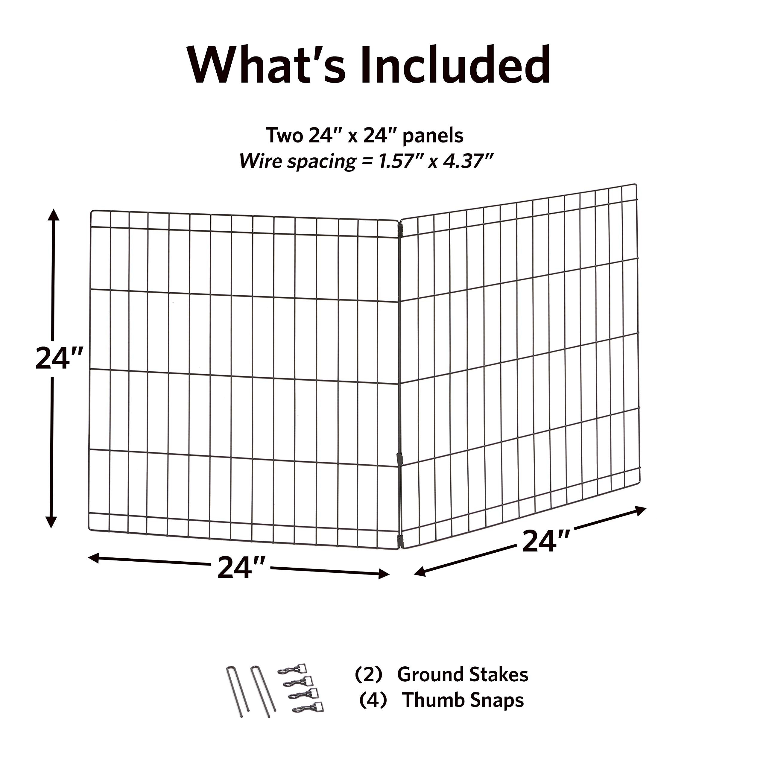 Midwest Homes For Pets Universal Pet Playpen 2-Panel Extension Kit | Fits Metal 24-Inch Dog Pens | Kit Measures 24H X 47.50W Inc