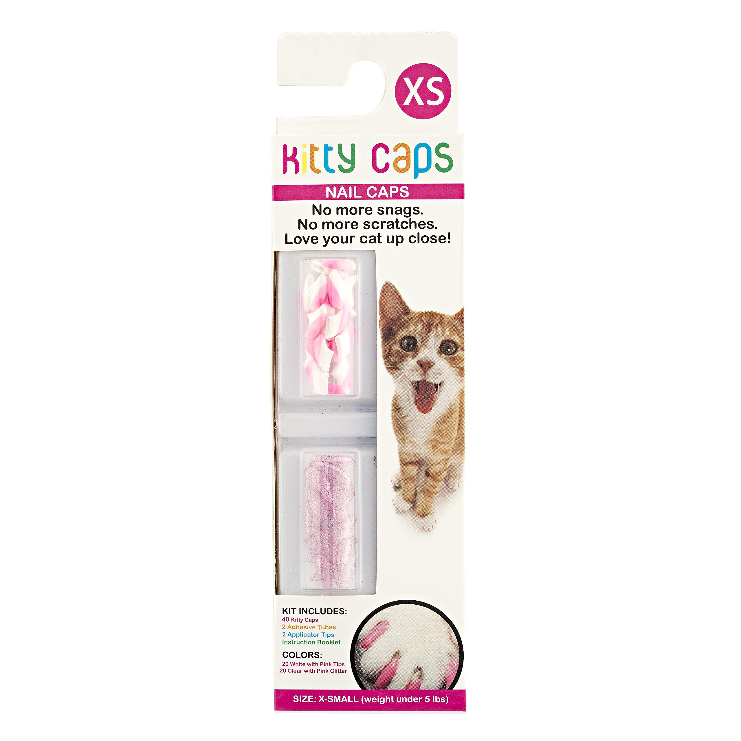 Kitty Caps Nail Caps for Cats Safe, Stylish & Humane Alternative to Declawing Covers Cat Claws, Stops Snags and Scratches, Assor