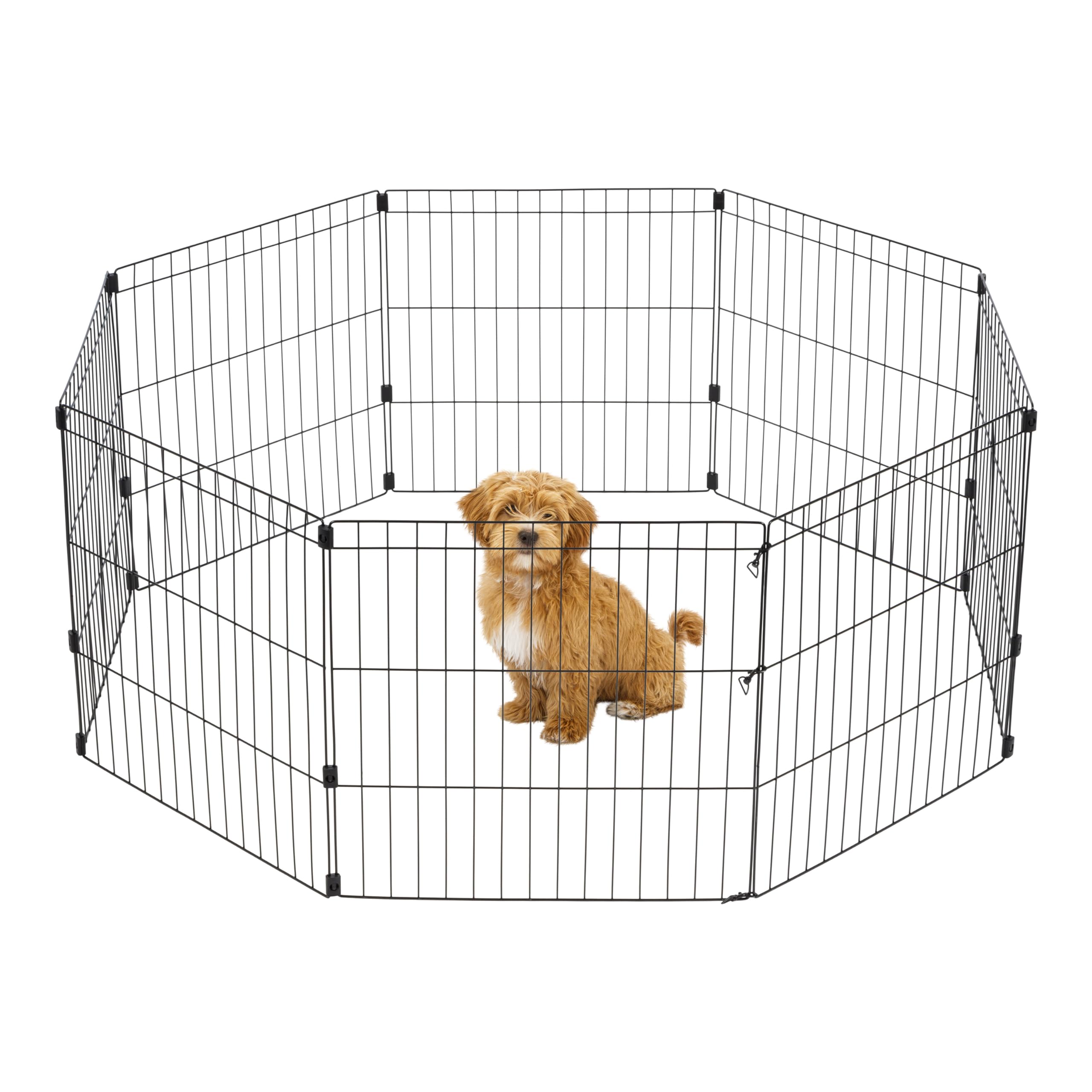 Iris Usa Metal Dog Playpen, 8-Panel 24'' Pet Playpen, Puppy Playpen, Indoor/Outdoor Dog Fence, 58 X 58 X 24, Foldable, Customiza