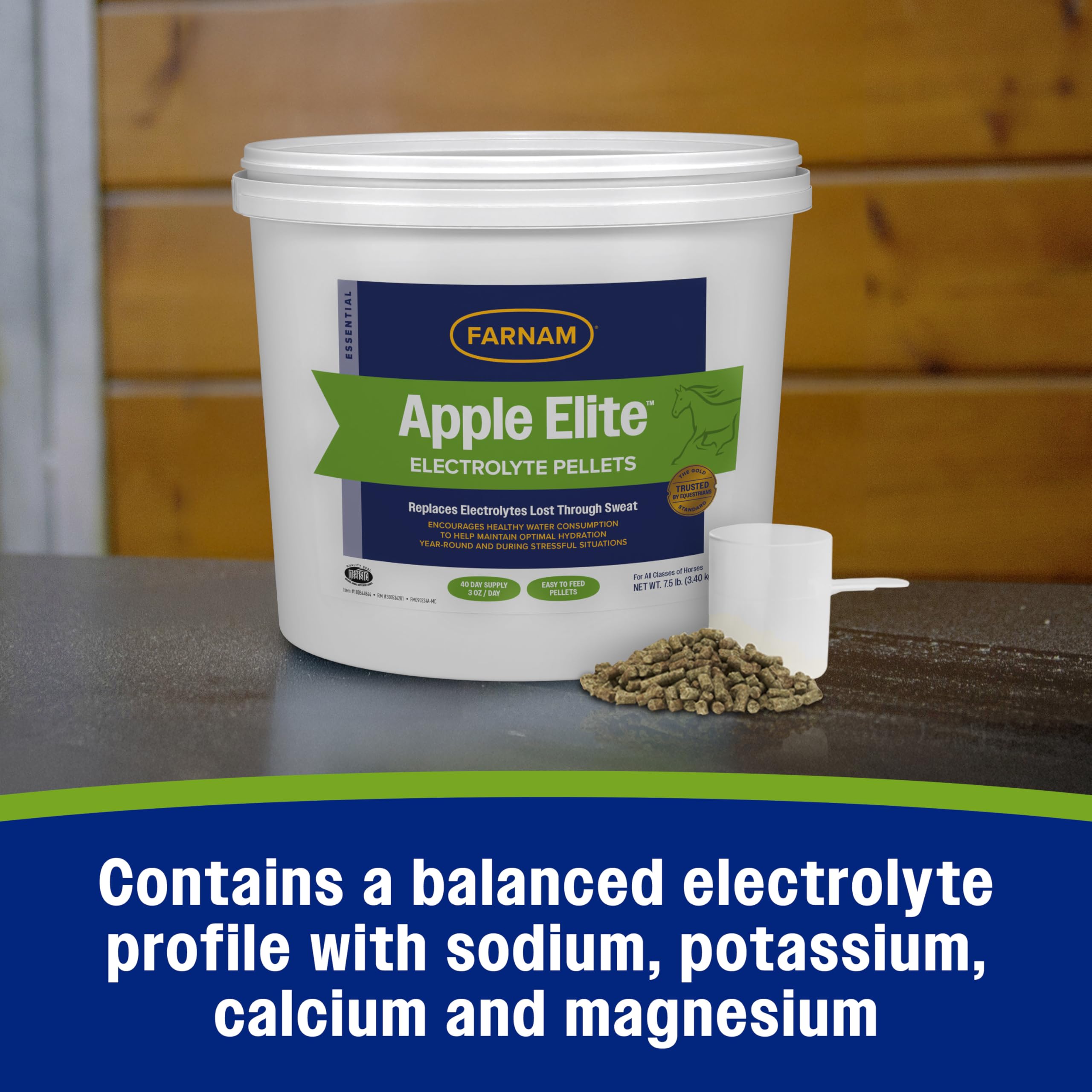 Farnam Apple Elite Electrolyte Pellets, Replaces Minerals Lost in Sweat During Exercise, Extreme Weather and Stressful Condition