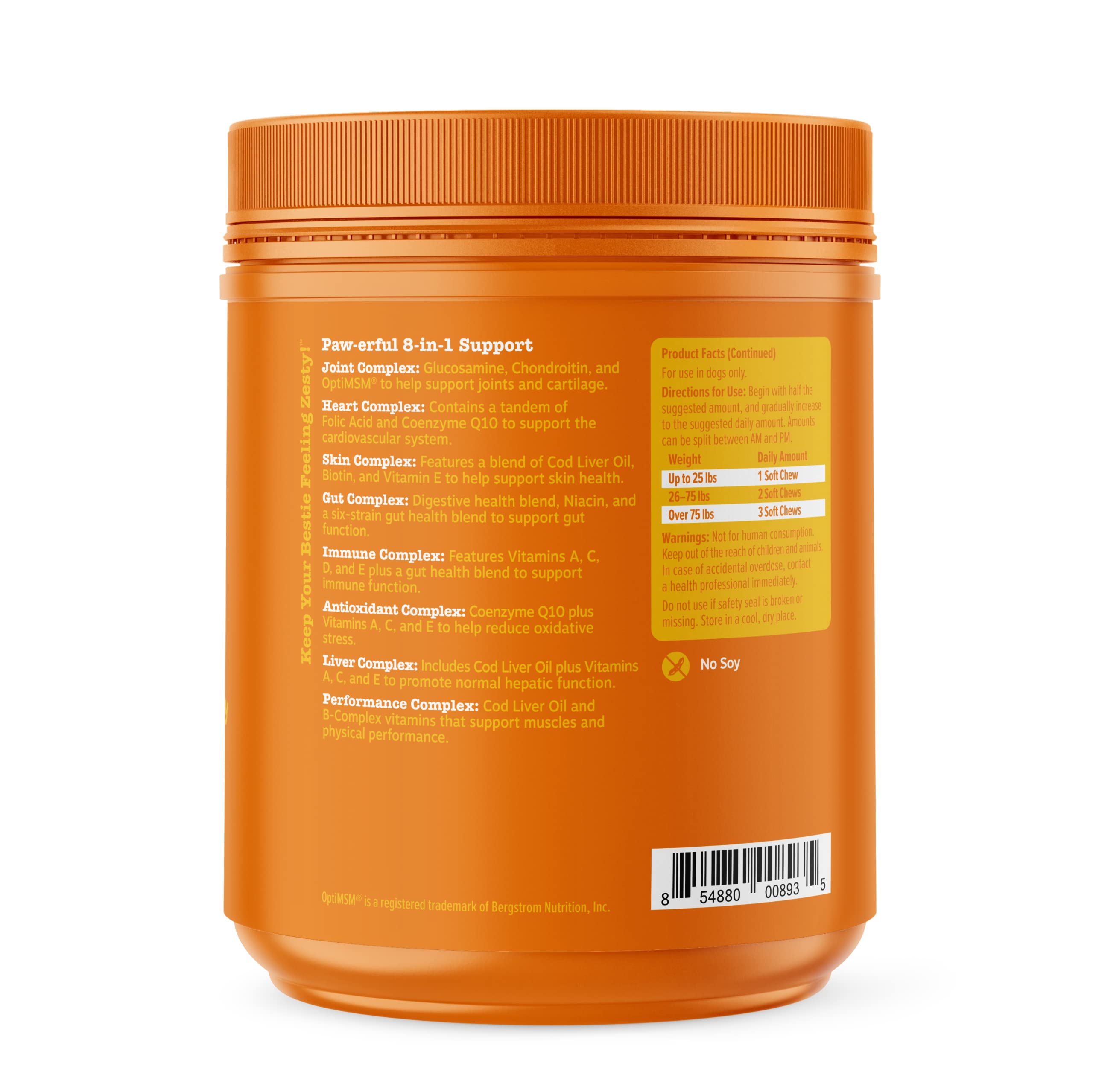 Multifunctional Supplements for Dogs - Glucosamine Chondroitin for Joint Support with Probiotics Gut Immune Health Omega Fish Oi