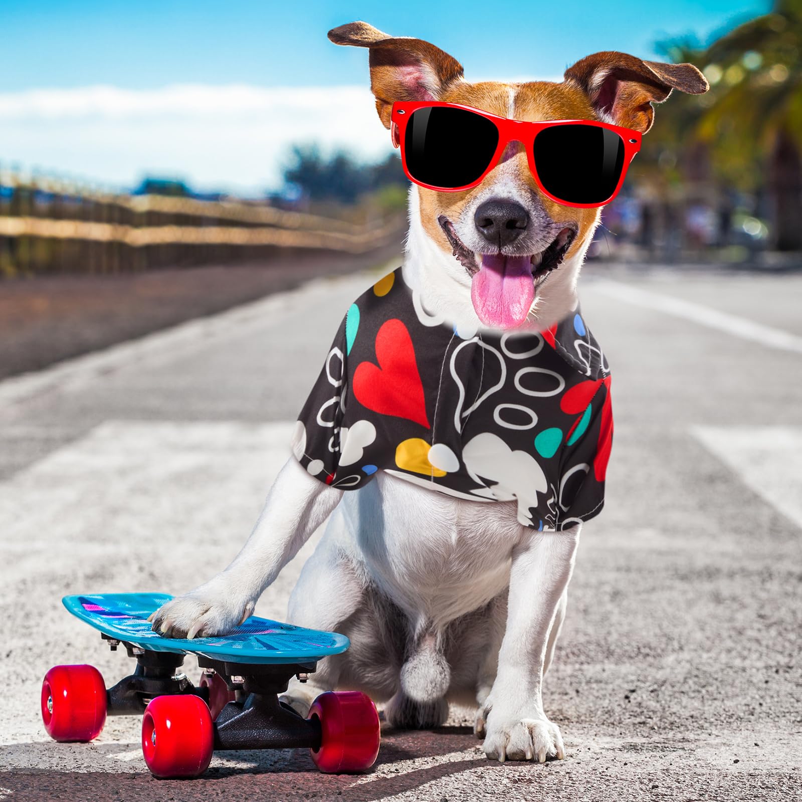 Weewooday 4 Pieces Pet Summer T-Shirts Hawaii Style Floral Pet Dog Shirt Breathable Cool Clothes Beach Seaside Puppy Sweatshirt