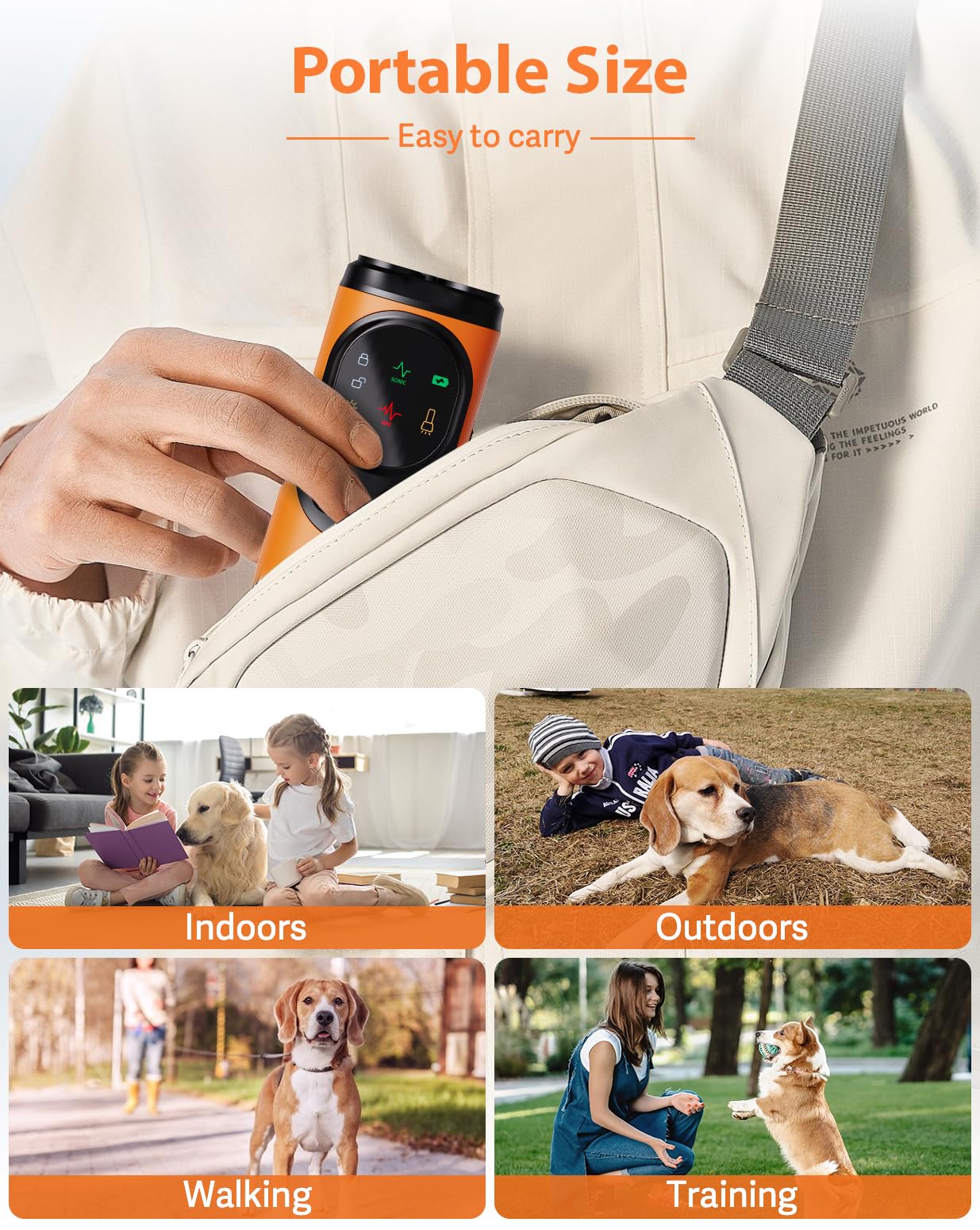 Guodun Armor Anti Barking Device For Dogs New Upgraded Version Rechargeable Dog Barking Silencer 3X Head Ultrasonic Dog Repeller