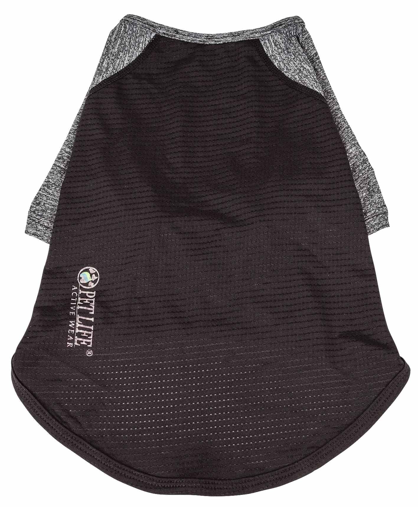 Pet Life Active Hybreed 4-Way Stretch Two-Toned Performance Dog T-Shirt, Large, Black