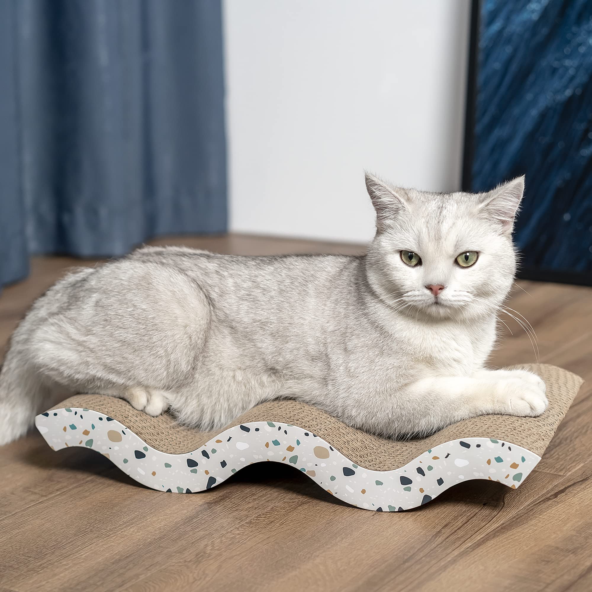 Conlun Cat Scratcher Cardboard Cat Scratch Pad With Premium Scratch Textures Design Durable Cat Scratching Pad Reversible Mountain 17L X 9W X 2.6H
