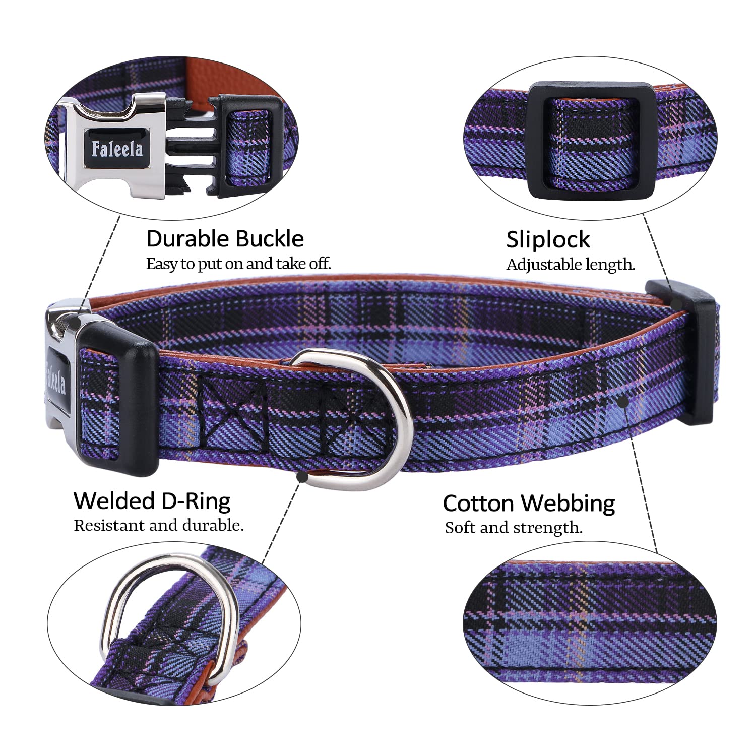 Faleela Soft &Comfy Bowtie Dog Collar,Detachable And Adjustable Bow Tie Collar,For Small Medium Large Pet (Purple, Medium (Pack
