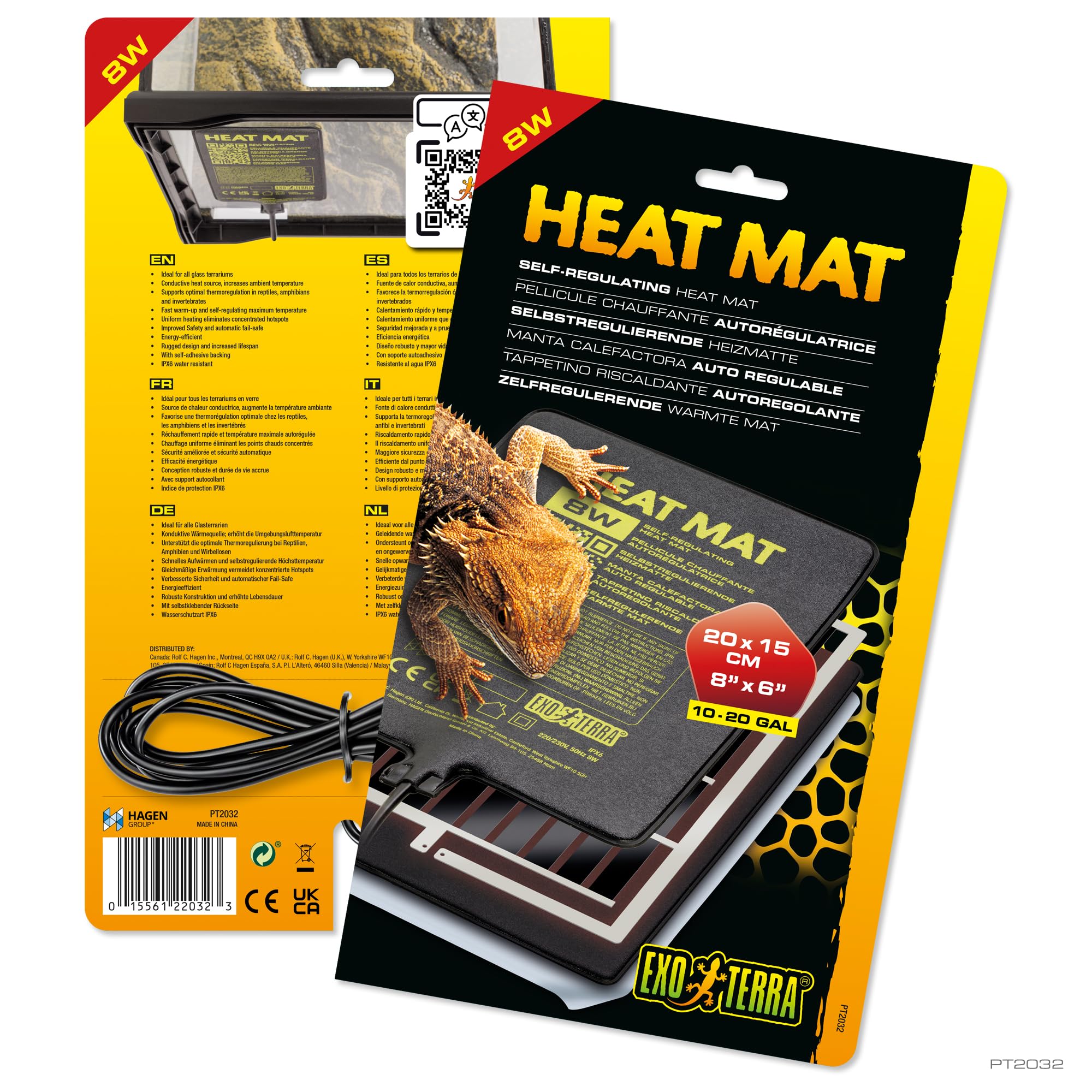 Exo Terra Heat Mat - Self-Regulating Reptile Heating Pad for Terrariums, Conductive Source for Reptiles & Amphibians, Fast Warm-