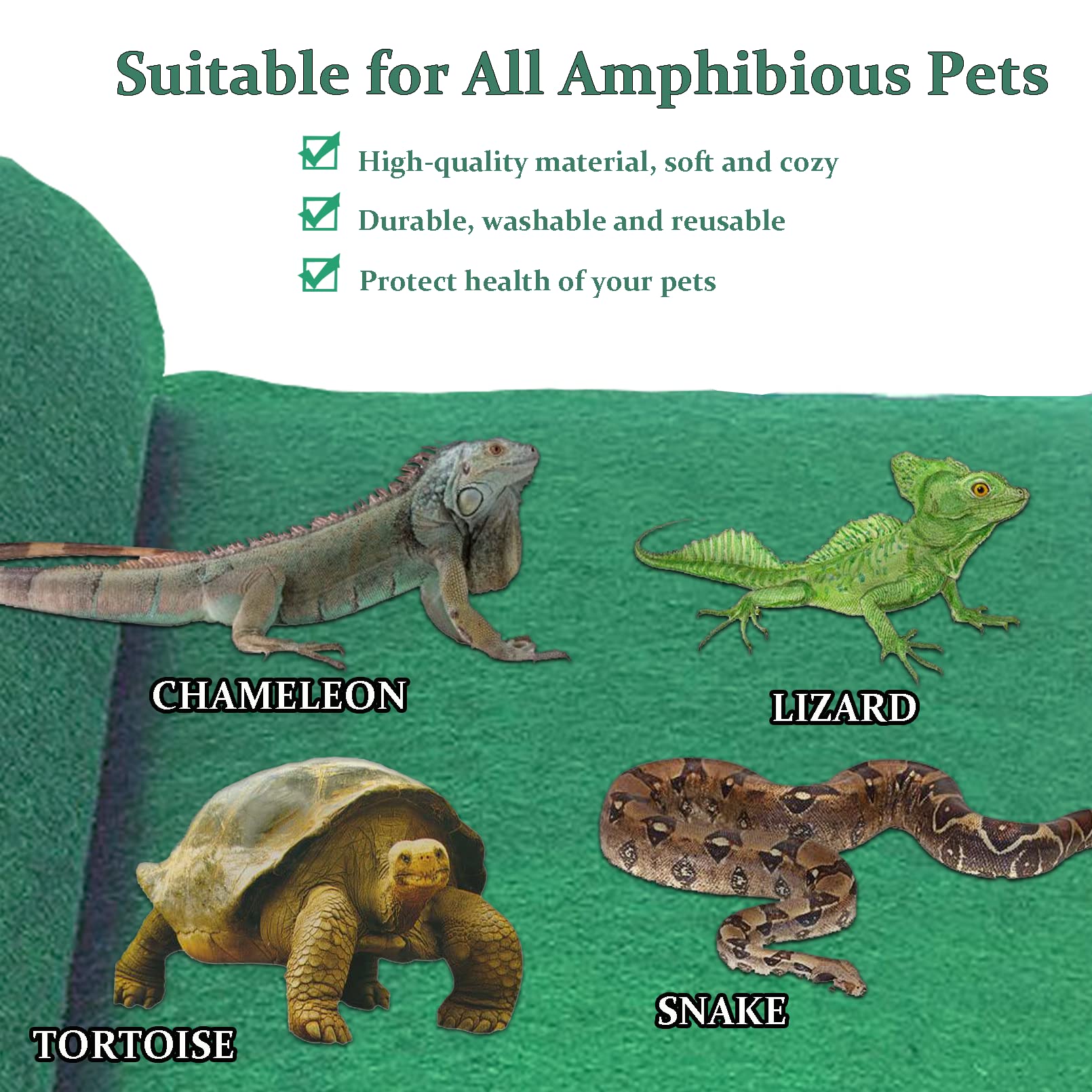 47.2' X 23.6' Reptile Carpet Large Mat Substrate Liner Bedding Reptile Supplies For Terrarium Lizards Snakes Bearded Dragon Gecko Chamelon Turtles Iguana