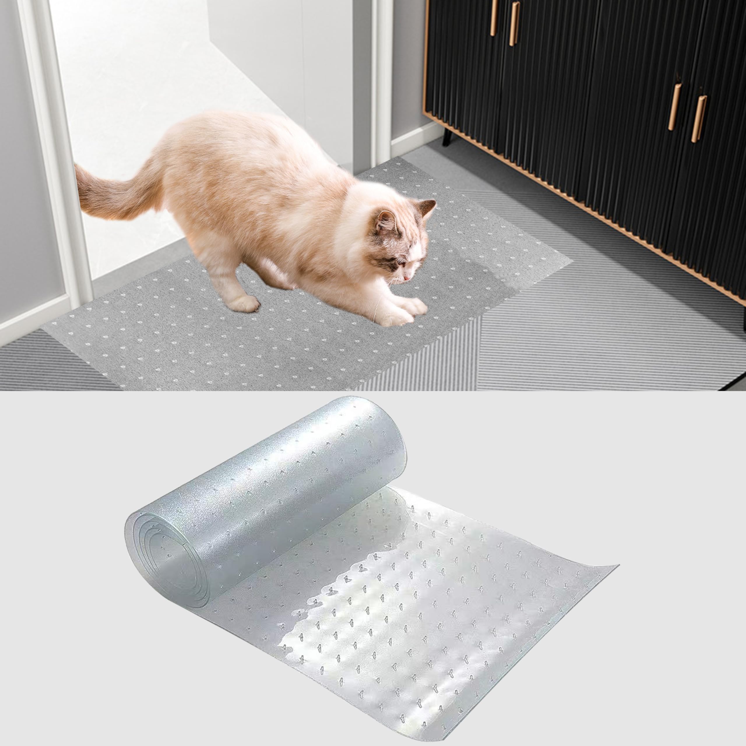 2 Pcs Of 3.6Ftcarpet Protector For Pets-Cat Carpet Protector For Doorway, Diy Anti-Slip Anti Scratch Under Door Cat Scratch Prot