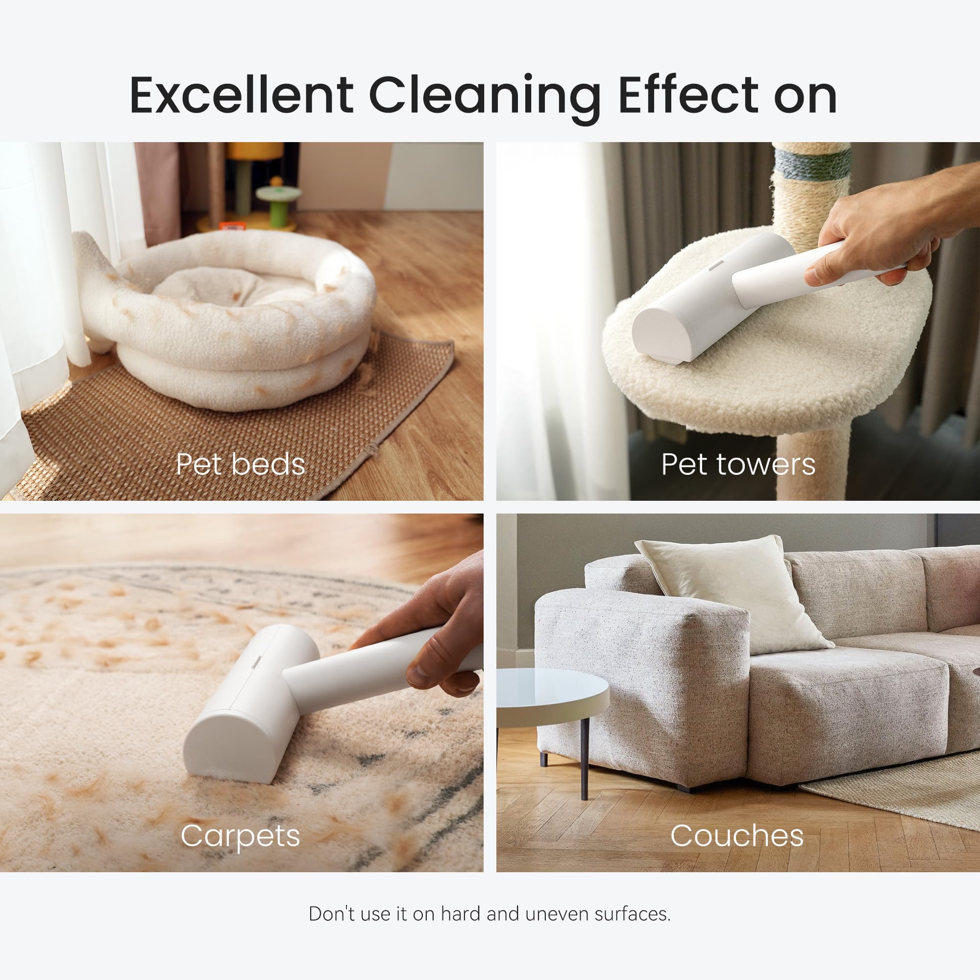 Dancemoon Moonroller, Pet Hair Removal Tool With Detachable Handle And Cleaning Scraper, Reusable Cat And Dog Hair Remover For C