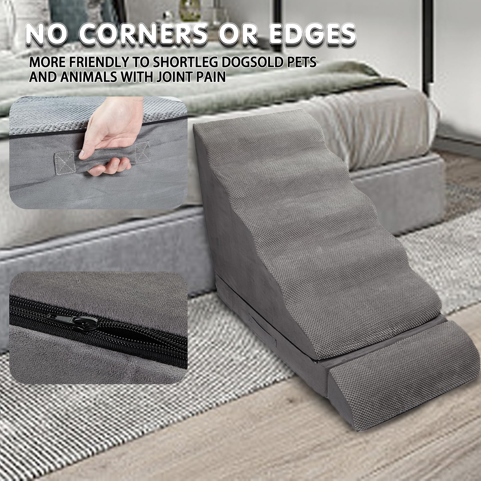 30-36 inches High Dog Stairs & Steps for High Beds Tall, LitaiL 30inch 6 Steps Pet Stairs/Steps for High Beds Large Dogs, Non-Sl