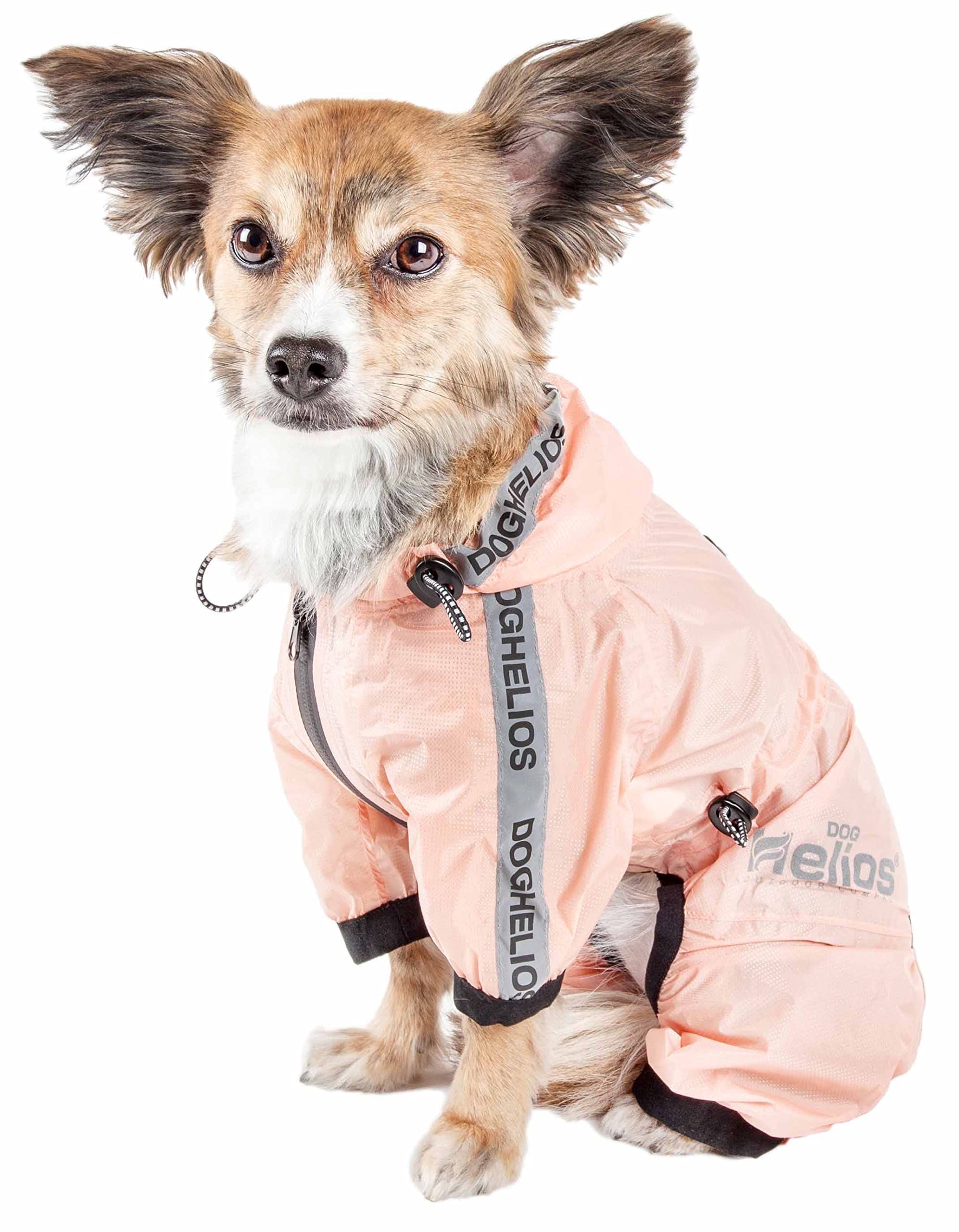 Dog Helios Torrential Shield Waterproof and Adjustable Full Body Dog Raincoat, XL, Pink
