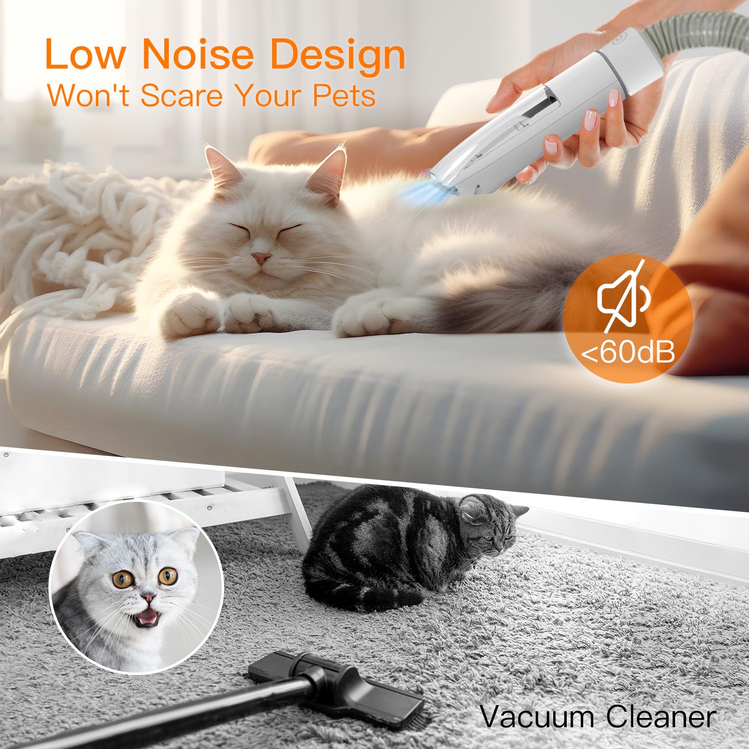 Fixr Dog Vacuum For Shedding Grooming, 12000Pa Suction Dog Hair Vacuum, Pet Vacuum Grooming Kit With 2L Dust Cup, Low Noise, 3 Levels, 5 Grooming Tools