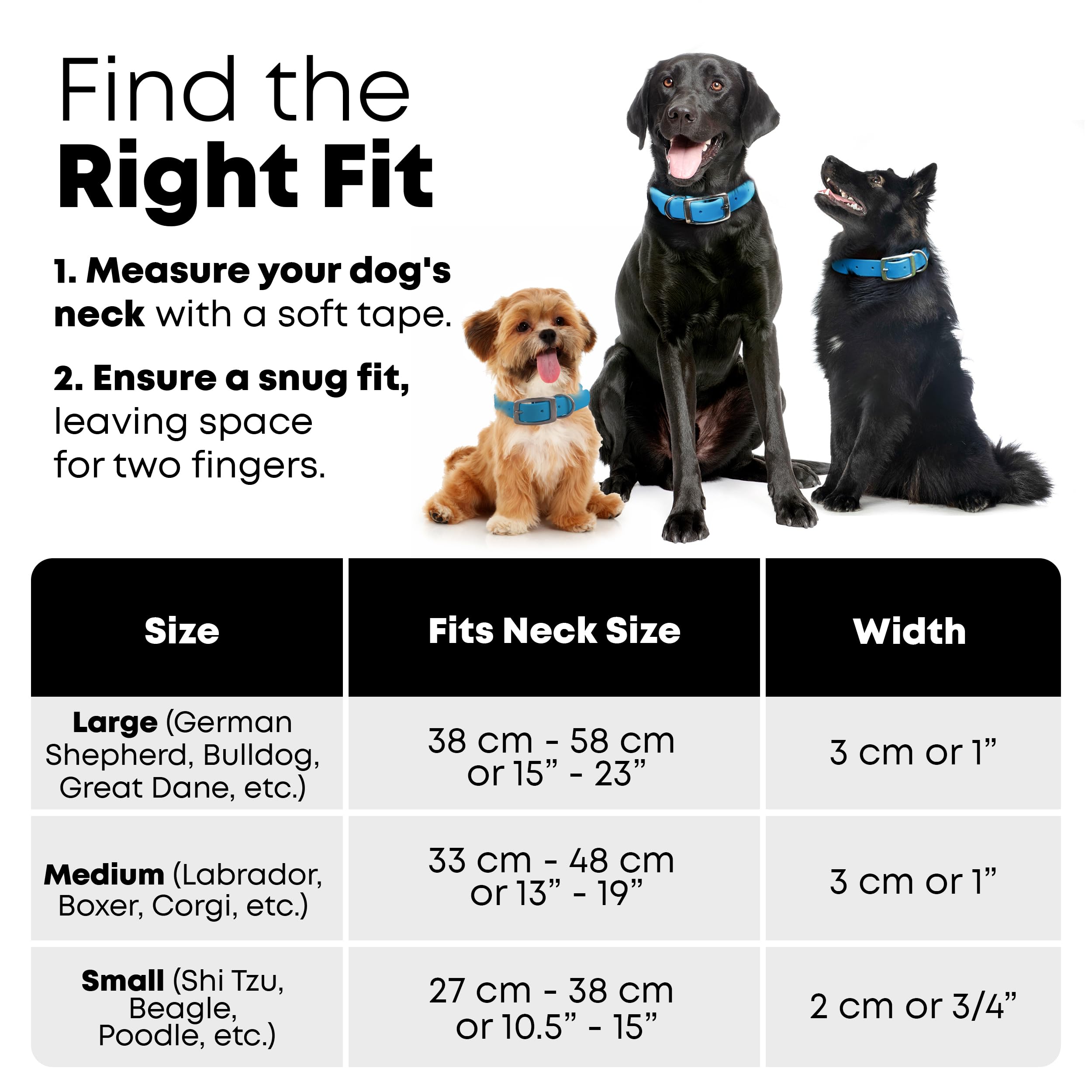 Regal Dog Products Medium Light Blue Dog Collar with Heavy Duty Double Buckle & D Ring | Vinyl Coated, Custom Fit, Adjustable Bi