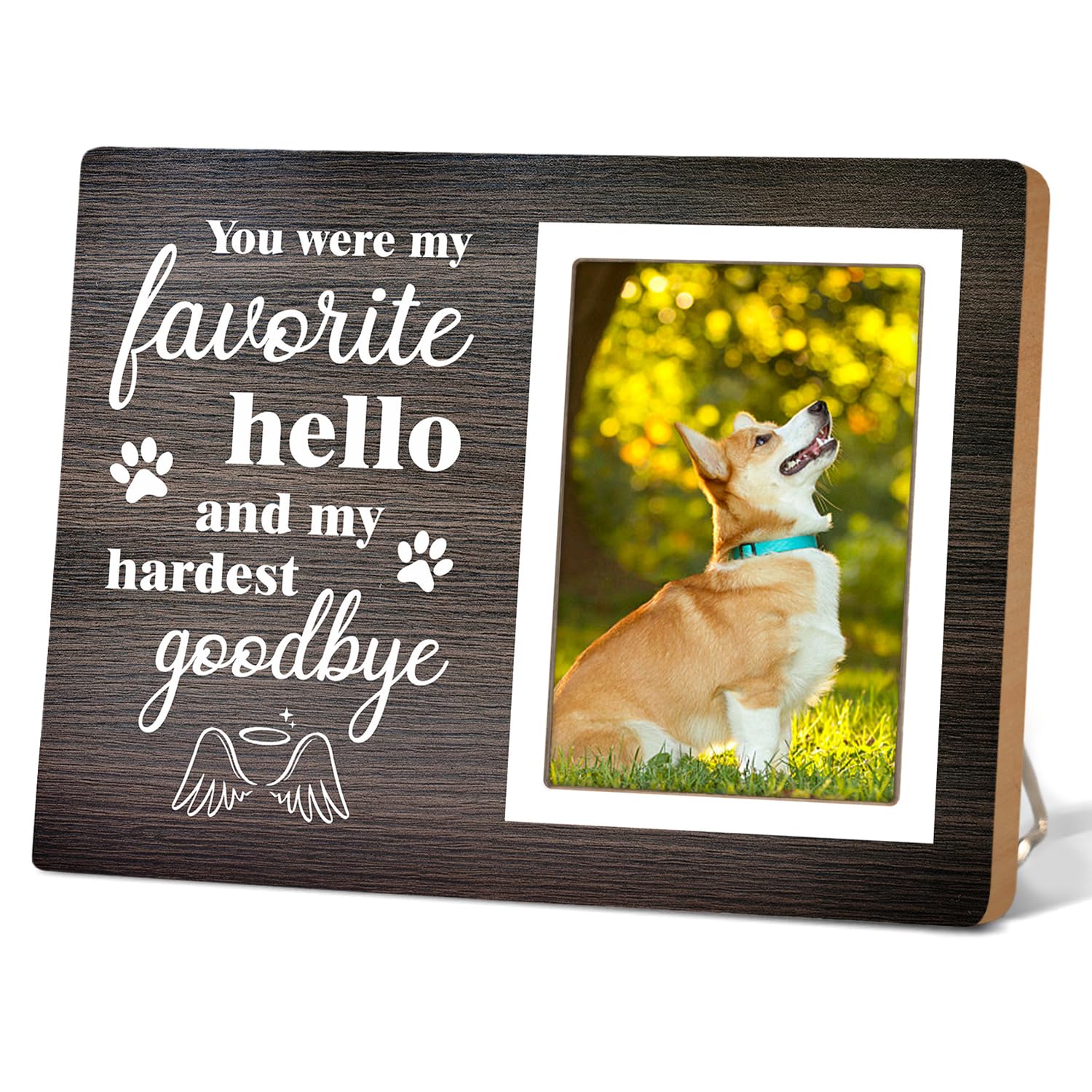 Itsoly Dog Memorial Picture Frame, Pet Cat Memorial Wooden Photo Frame, Photo Frame Gift For Dog Owners Sympathy For Loss Of Pet