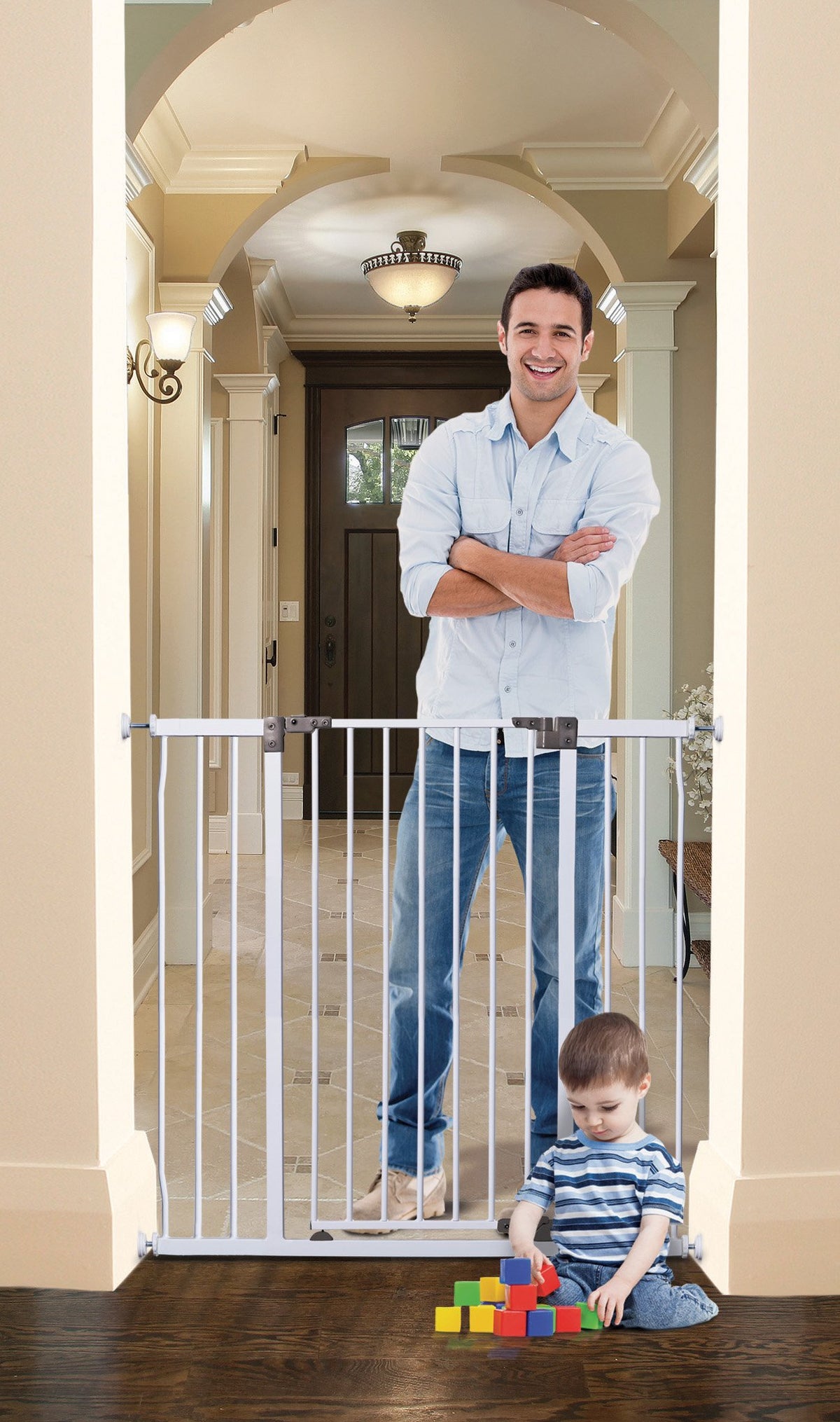 Dreambaby Liberty Extra Tall and Wide Security Gate with Stay Open Feature, White