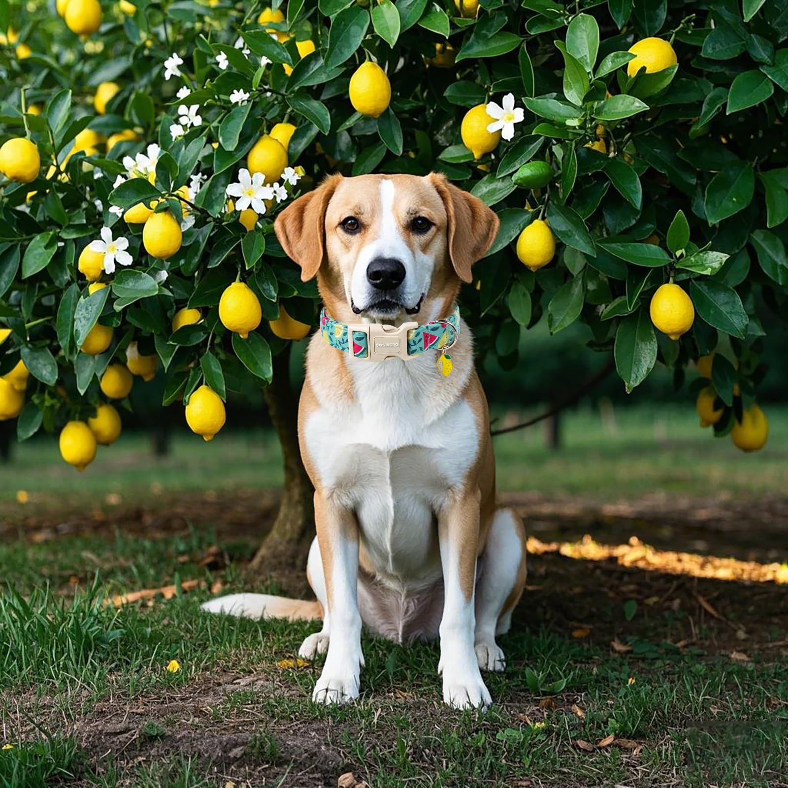 Dogwong Summer Dog Collar, Summer Lemon Watermelon Dog Collars, Adjustable Cute Boy Pet Collars Girl Design Dog Collar For Small