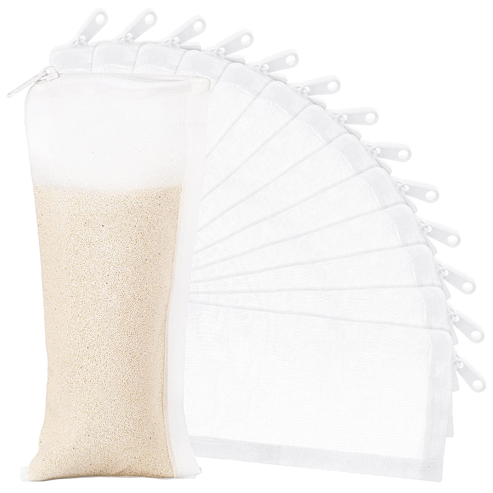 Geiserailie 15 Pieces Aquarium Filter Media Bags 150 Micrometer Fine Filter Bags Mesh Reusable With Zipper For Activated Carbon 