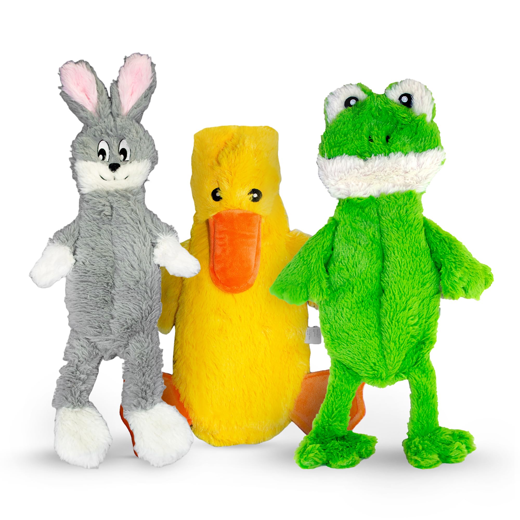 Fga Marketplace Frog-Grey Rabbit-Duck Flat No Stuffing No Squeak Plush Dog Toy, Funny Style Will Entertain Your Pet For Hours, R