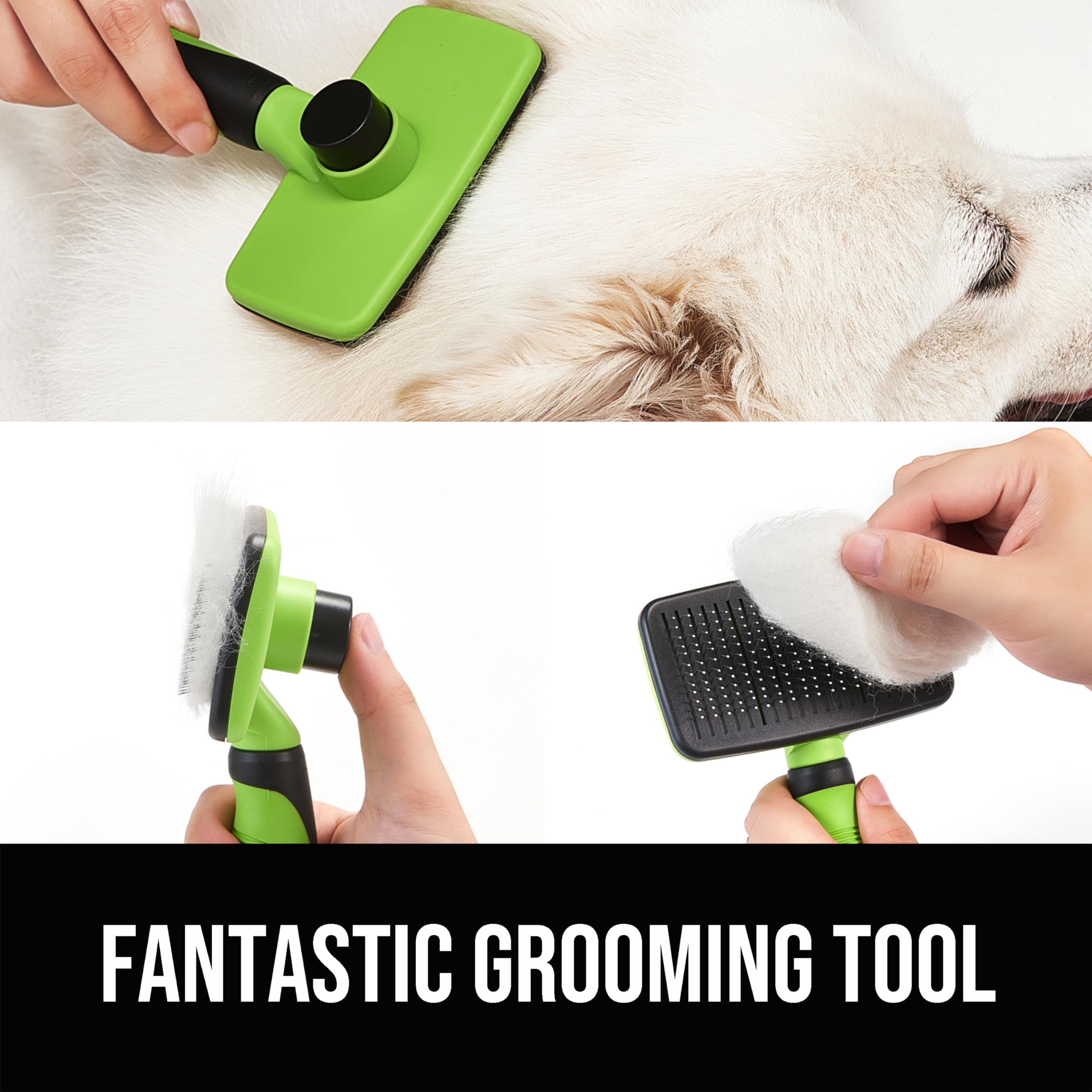 Oefeo Self Cleaning Slicker Brush For Dogs& Cats, Skin Friendly Grooming Brush For Shedding Long&Short Haired Dogs& Cats, Deshed