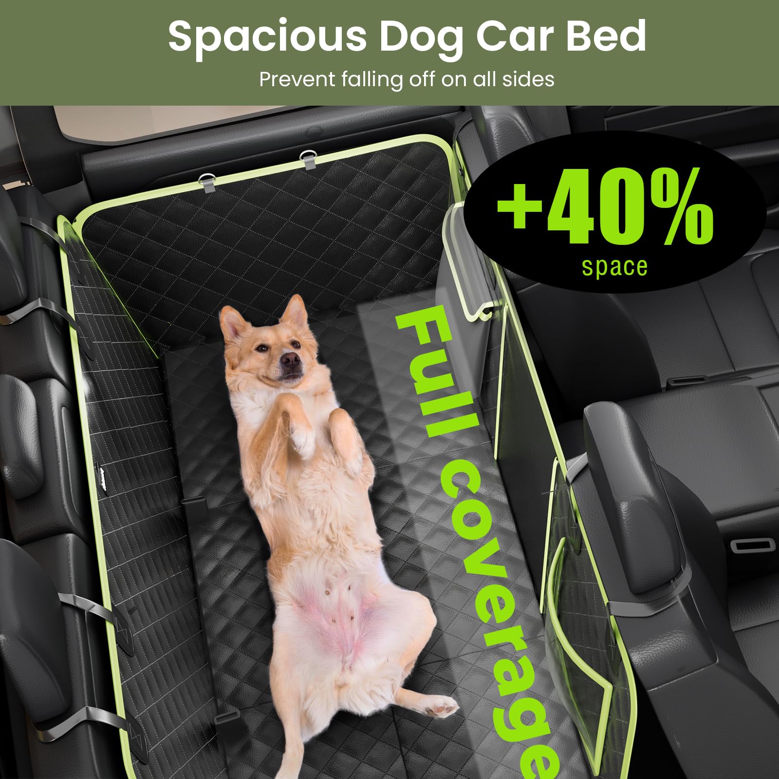 Back Seat Extender For Dogs 57 * 28.7 In, Upgraded Sofa Leather Dog Car Seat Cover For Back Seat, Foldable In The Car, Hard Pvc
