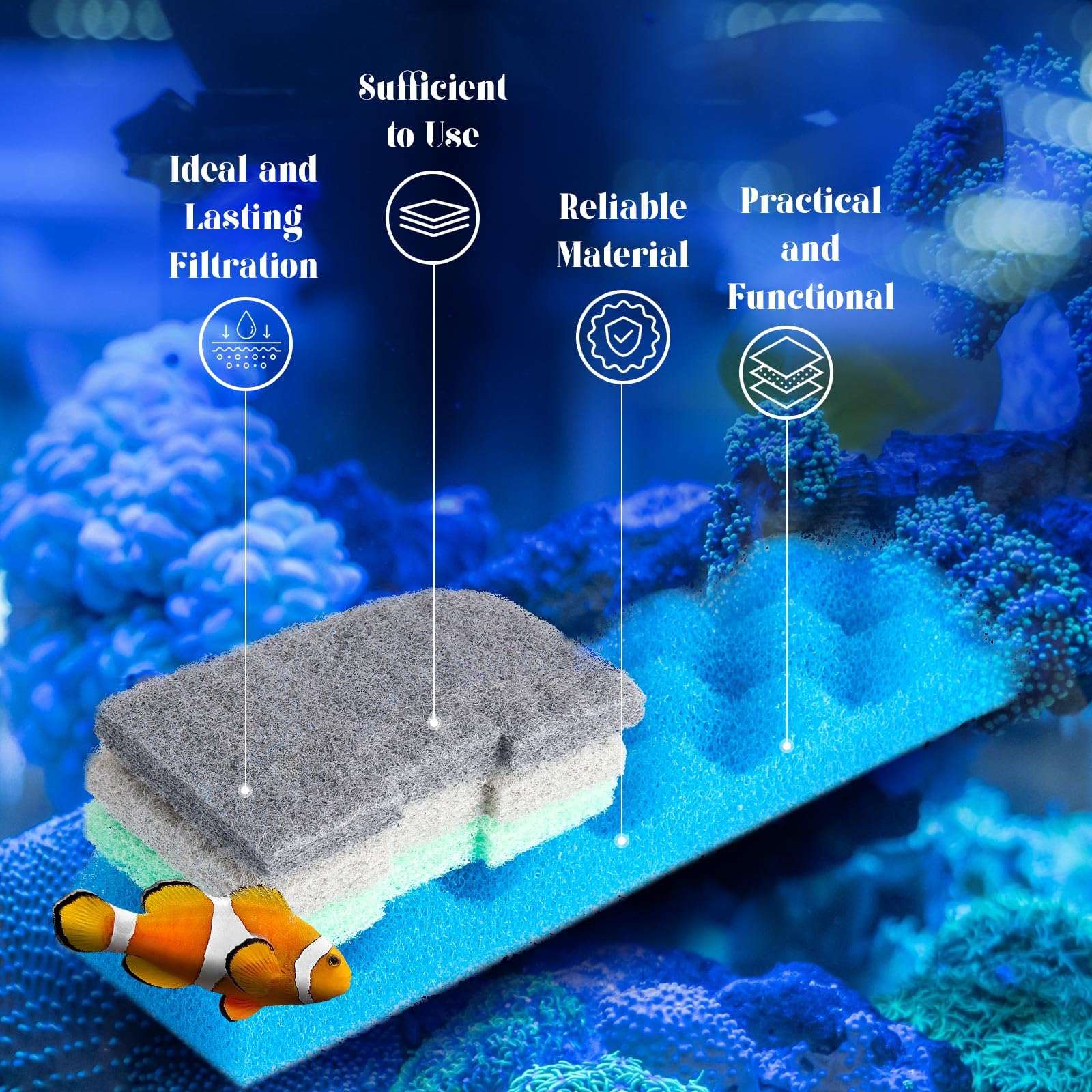 Threlaco 40 Pcs Replacement Filter Media Kit Compatible With Fluval 406/407 Aquarium Filters Including 4 Biological Foams, 12 Am
