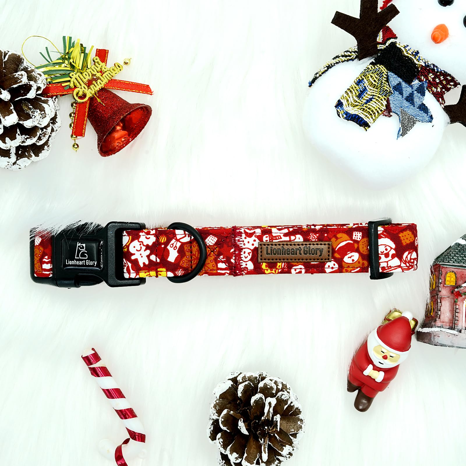 Lionheart Glory Christmas Dog Collar, Red Christmas Santa Deer Dogs Collar Adjustable Soft Comfortable Collars For Small Dogs Gi