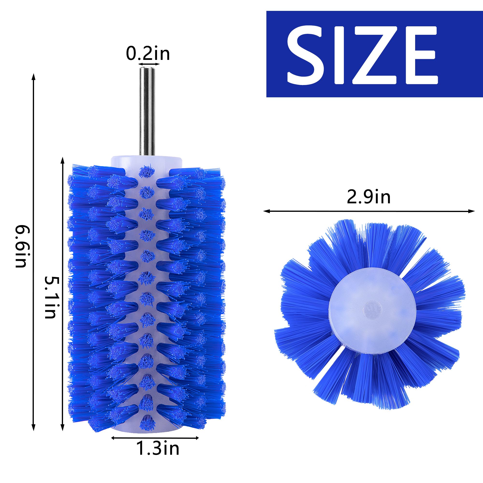 Ebaokuup 2 Pcs Livestock Mini Roto Drill Brush Attachment-0.2 Inch Drill Shank Cattle Fur Brush-Cattle Scratcher Roto Brush For
