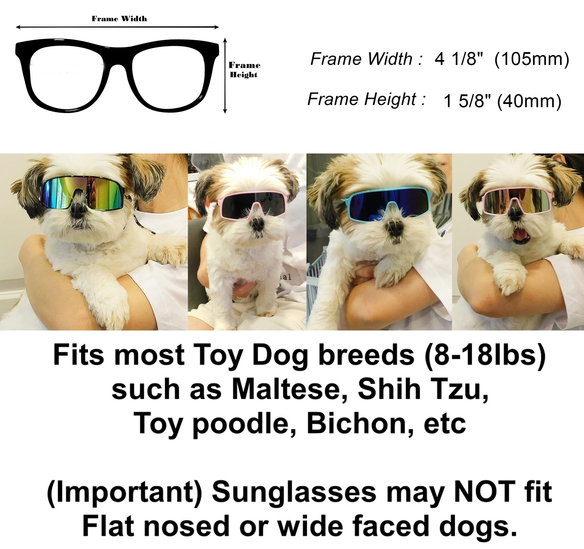 G029 Dog Cat Pet Sports Turbo Small Sunglasses For Toy Breeds 8-18Lbs (Turbo Pink-Pink Mirror)