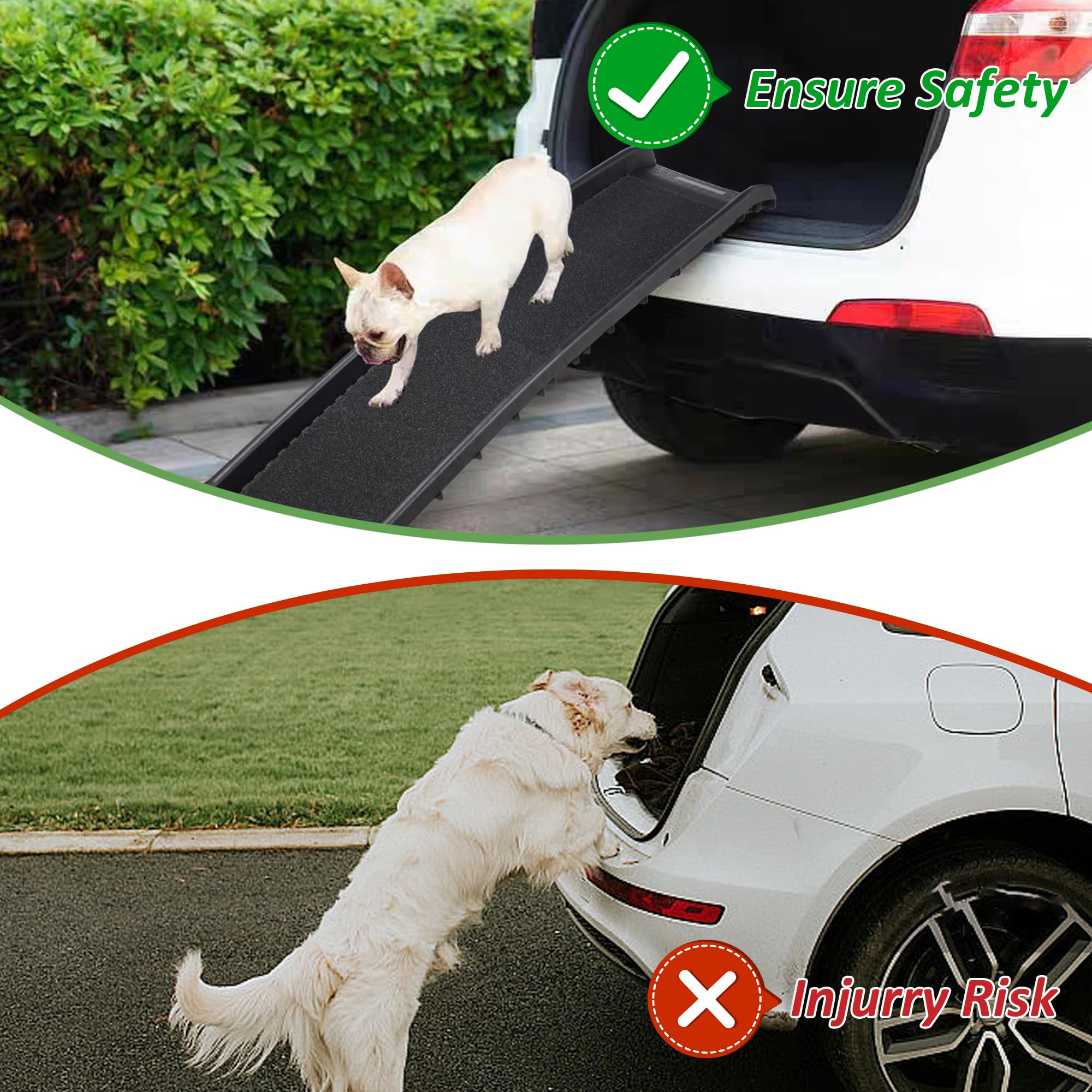 Livingbasics Folding Pet Ramp, 61 Inch Lightweight Portable Dog And Cat Ramp Great For Cars Trucks And Suvs