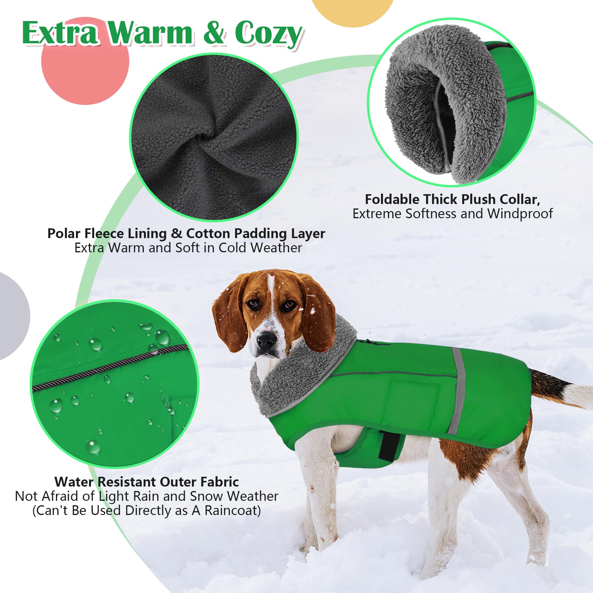 Dogcheer Dog Coat - Waterproof, Adjustable Winter Jacket With Buckle, Reflective, Windproof, Snow Jacket Fleece Vest For Small T