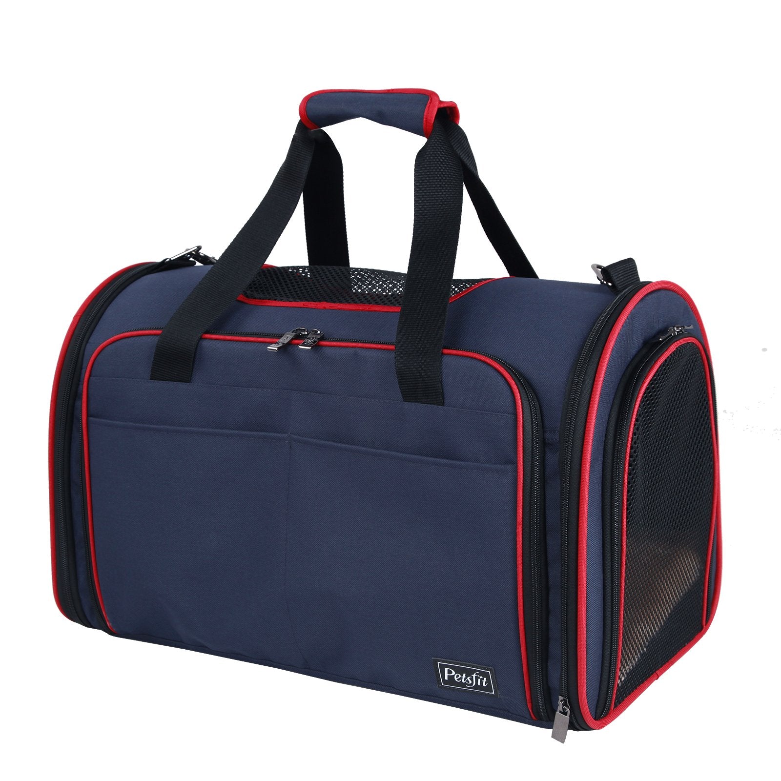 Petsfit Expandable Pet Carrier For Cats, Soft Sided Dog Carrier For Small Dog, Protect Pet Privay, Lightweight And Portable, Blu